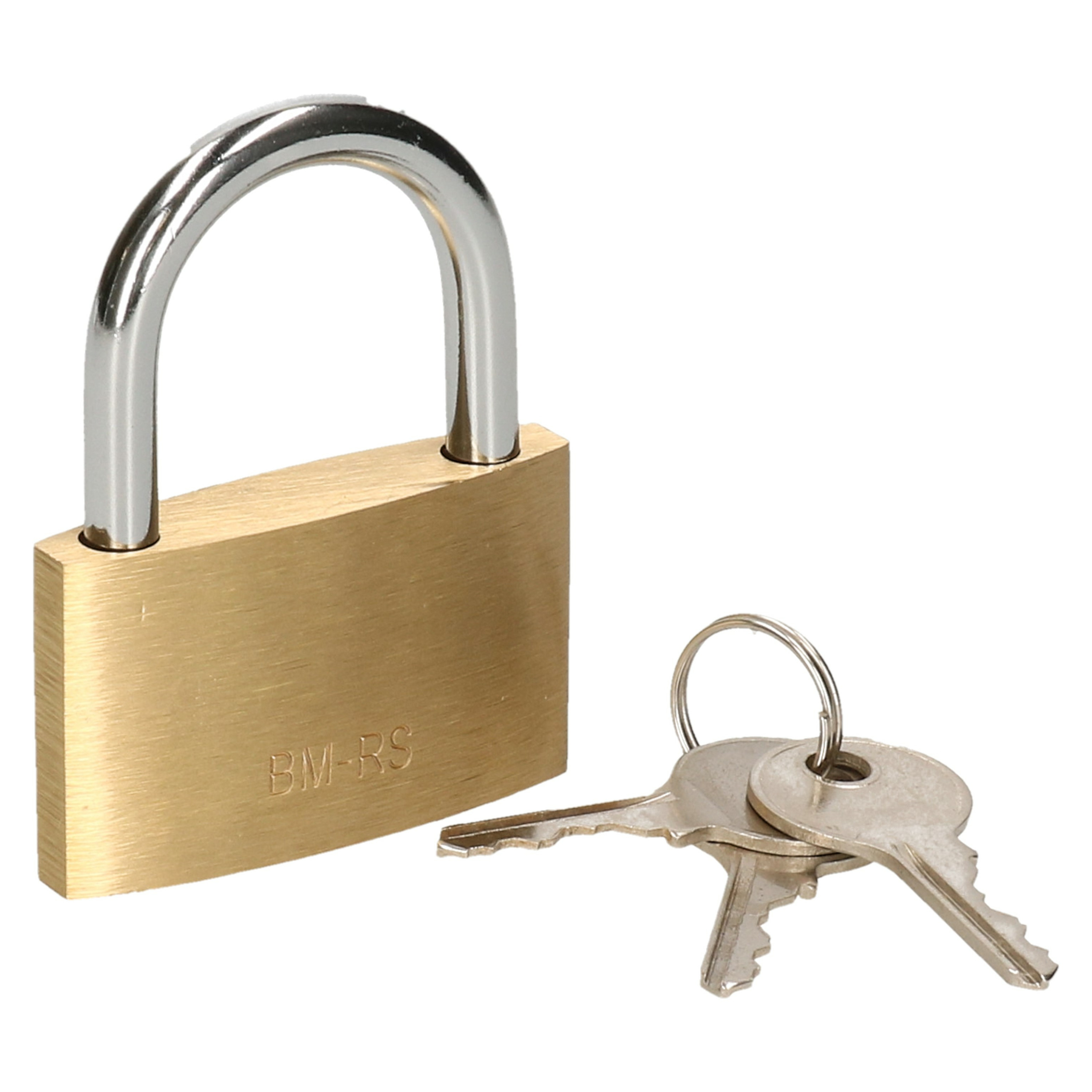 Brüder Mannesmann Bruder Mannesmann Hangslot met 3 sleutels - 50 mm - messing - kofferslot -