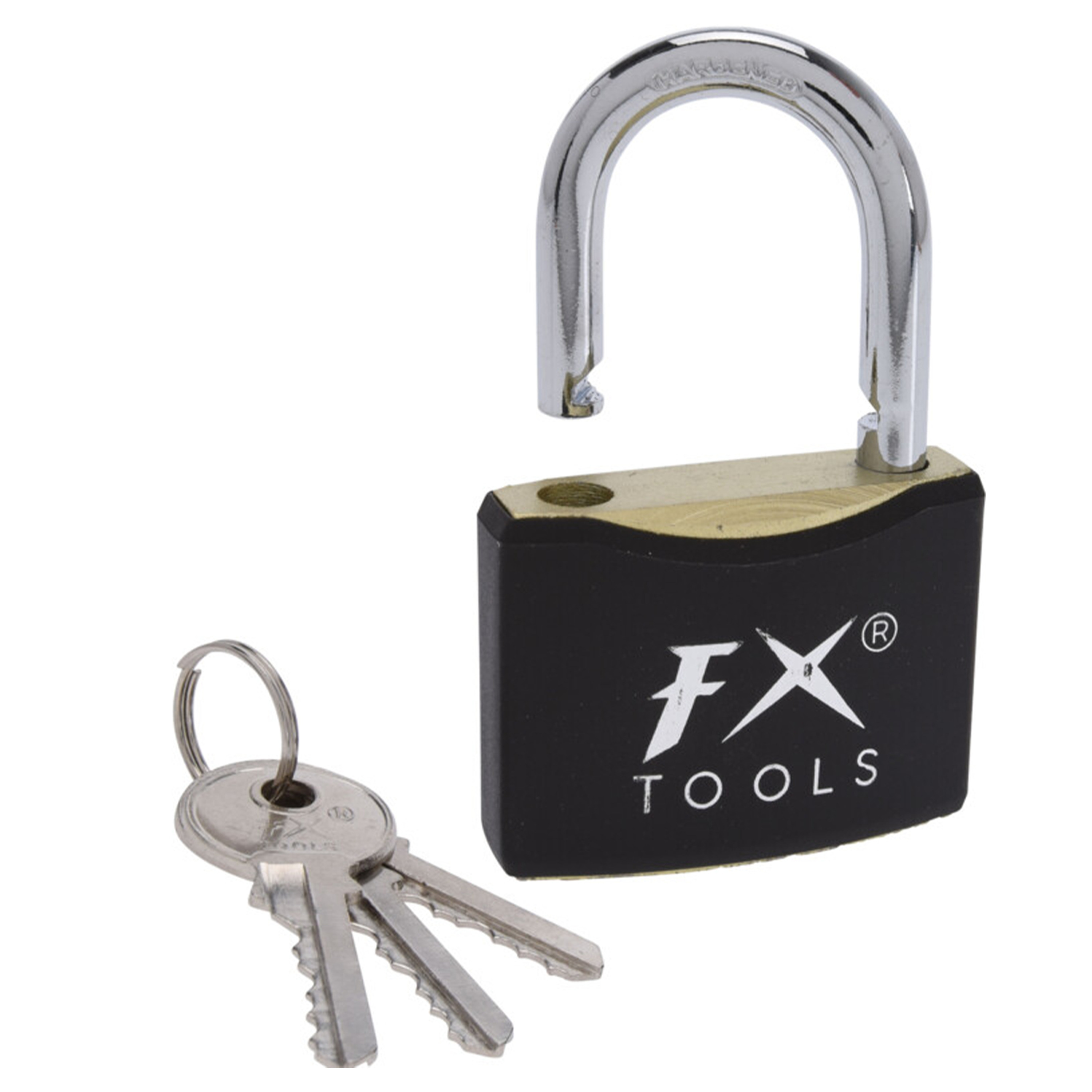 FX Tools FX Tools Hangslot met sleutel - 3 sleutels - 13.5 x 9 x 2 cm - - Zwart