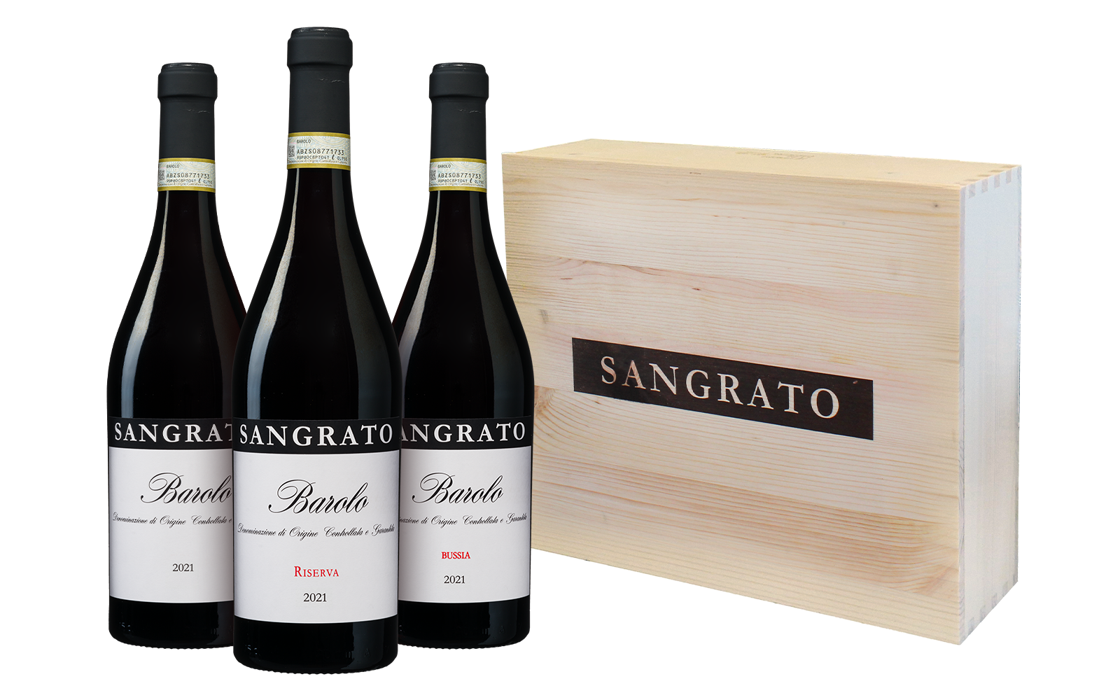 Wijnvoordeel Sangrato Barolo uit topjaren in wijnkist (3 flessen) - Rood