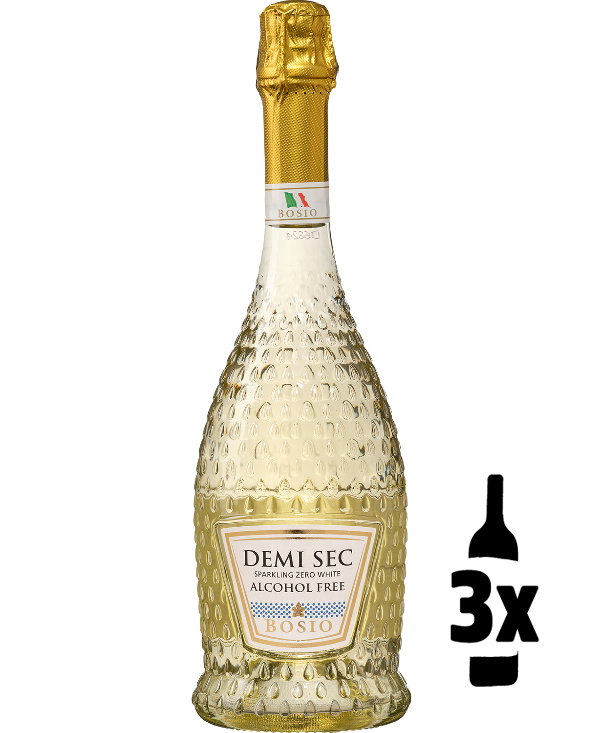Wijnvoordeel 3 flessen Bosio Demi Sec Sparkling White 0.0%