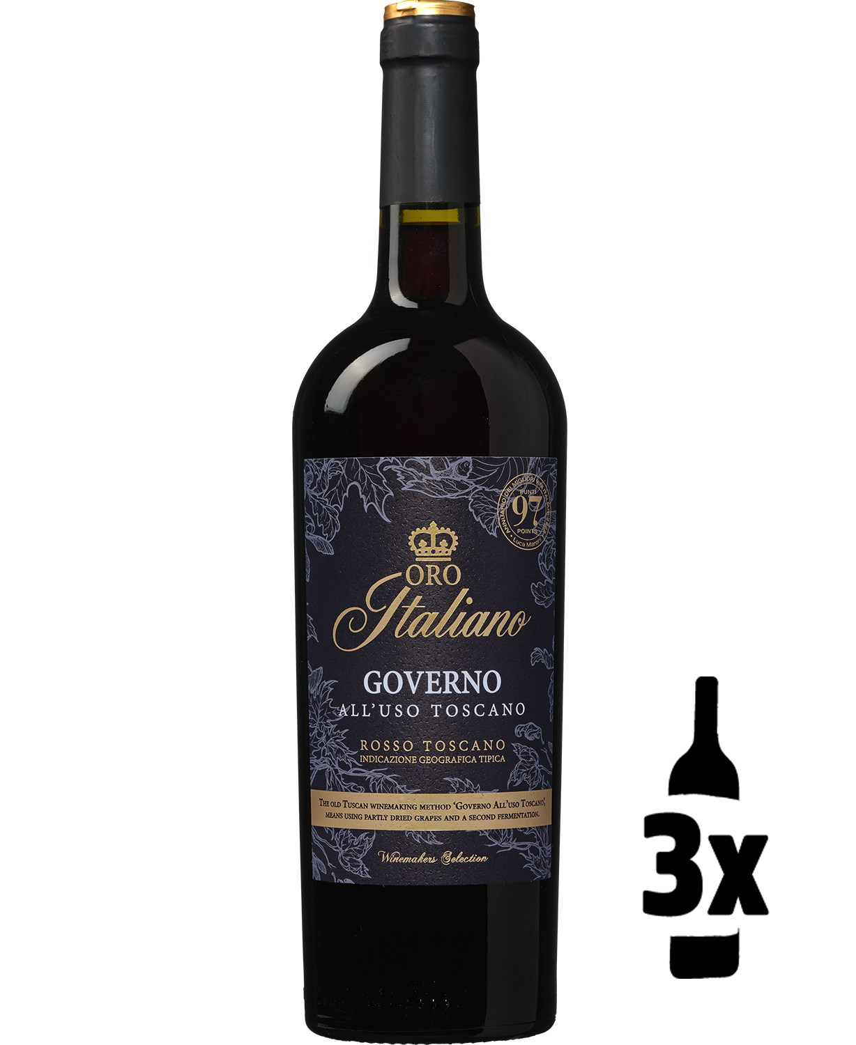 Wijnvoordeel 3 flessen Oro Italiano Governo Probeerpakket - Rood