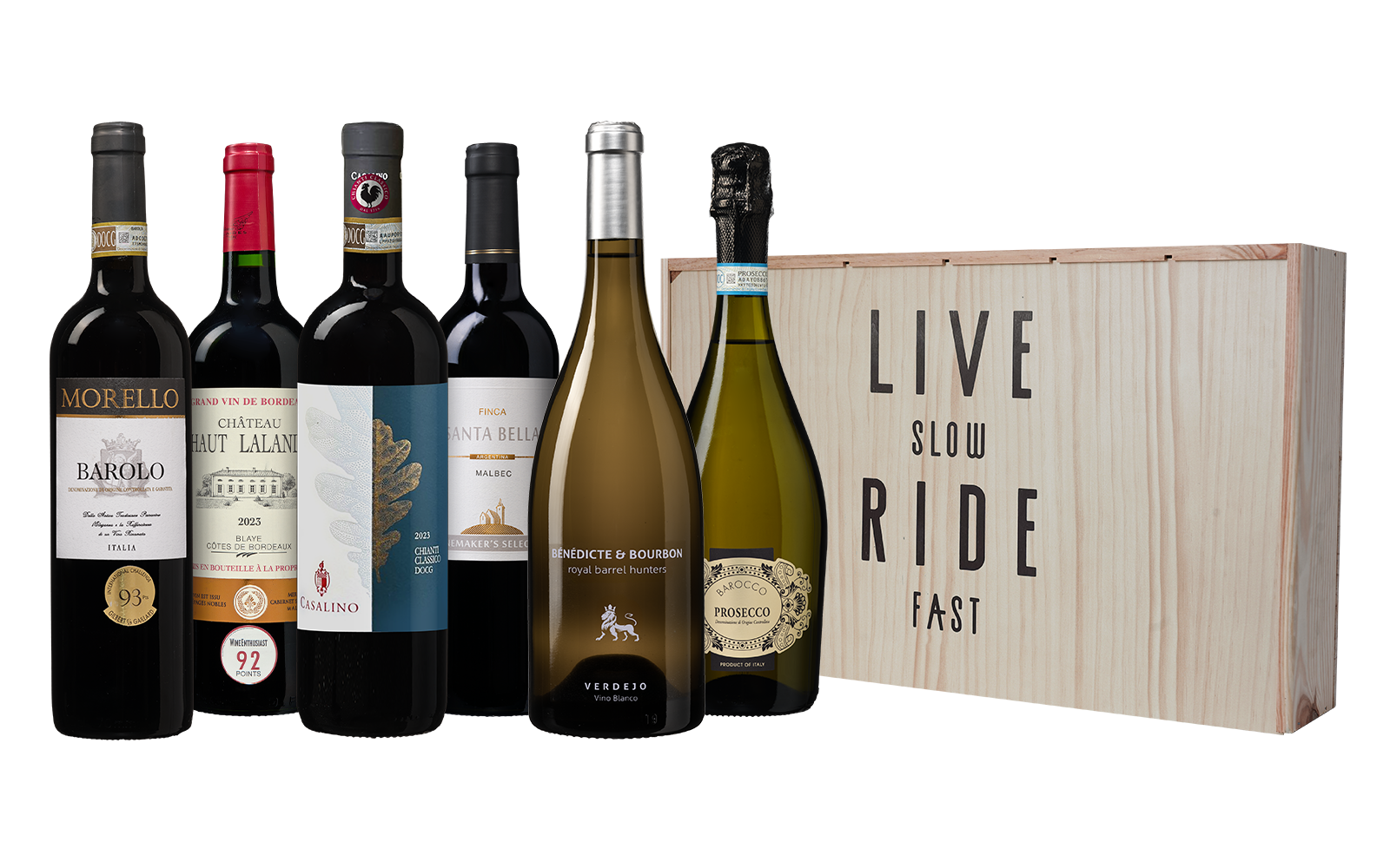 Wijnvoordeel Live Slow Ride Fast Wijnkist