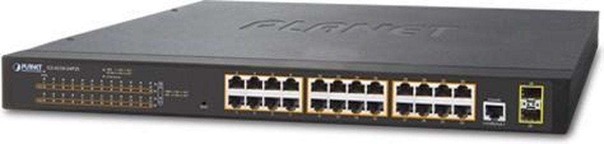 Assmann Planet GS-4210-24P2S netwerk-switch Managed L2 Gigabit Ethernet (10/100/1000) 1U Power over Ethernet (PoE) - Zwart