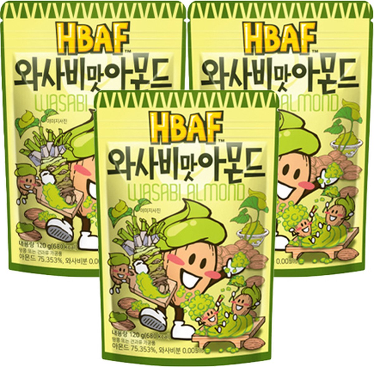HBAF - Wasabi Almond - 3x 120g