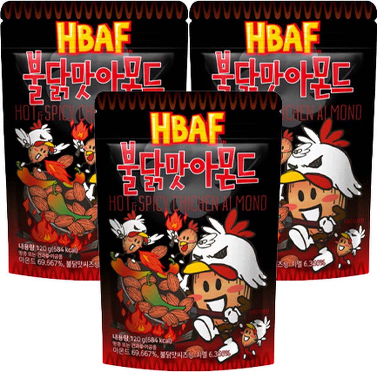 HBAF - Hot & Spicy Chicken Almond - 3x 120g