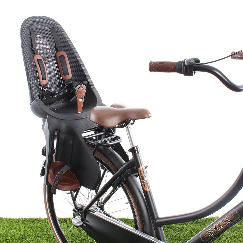 Qibbel Achterzitje Air Bagagedrager Zwart-bruin