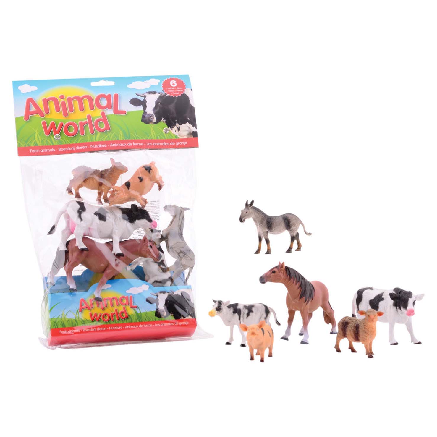 Top1Toys Boerderijdieren In Zak 6 Stuks Animal World