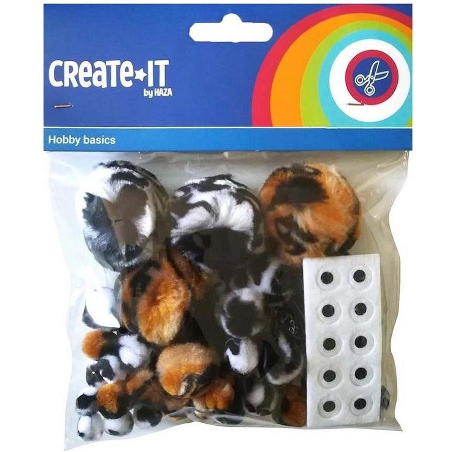 Create-It Pompom Animal Mix en oogjes 60 Stuks