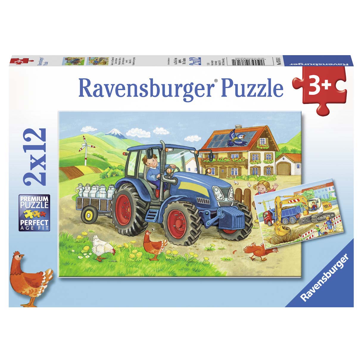 Ravensburger RavensburgerPuzzel Bouwplaats Boerderij 2X12 Stuks