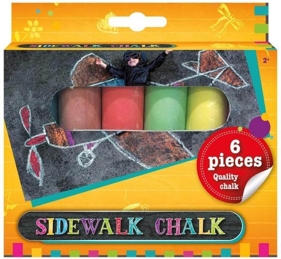 Top1Toys Stoepkrijt In Doos 6 Stuks