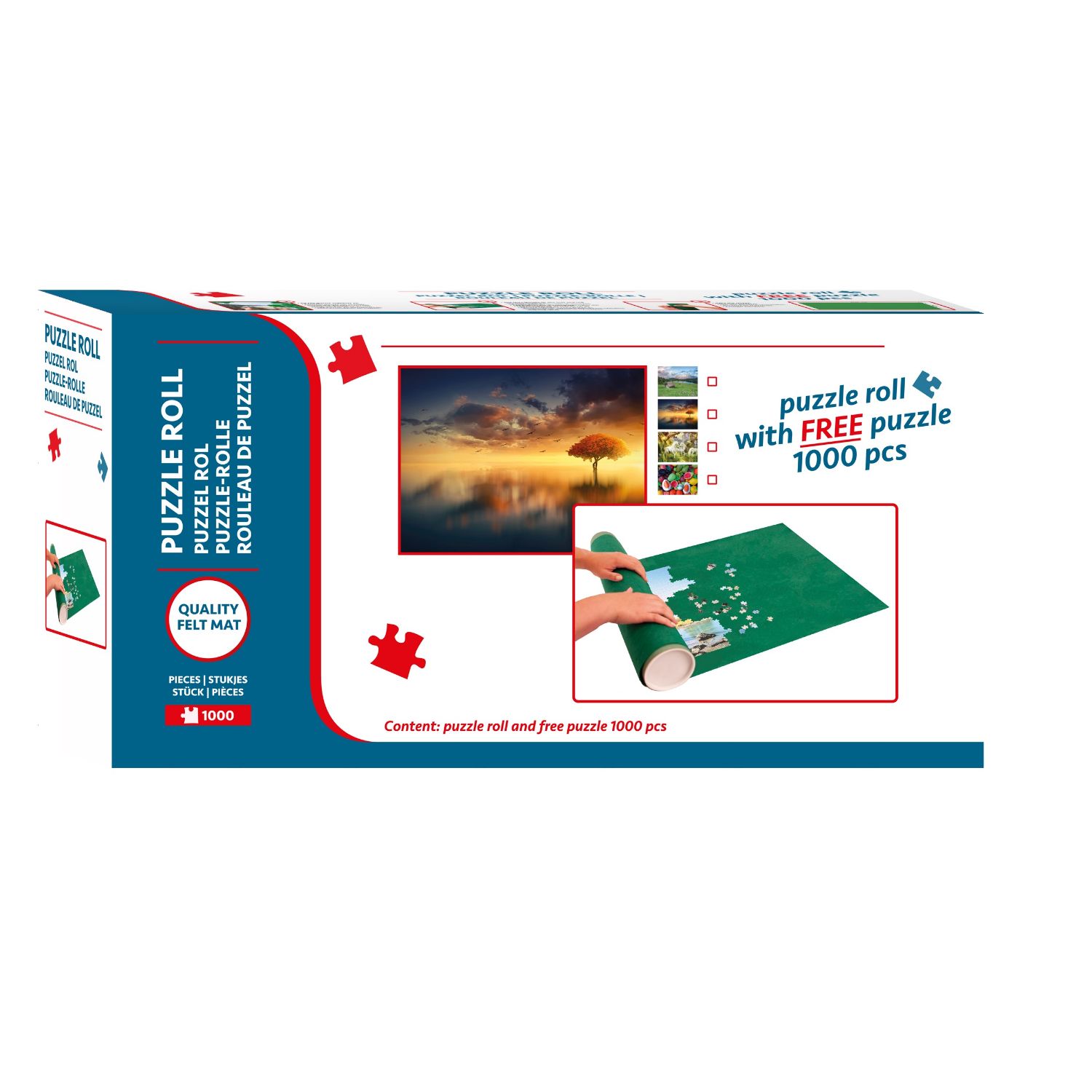 Top1Toys Top1Toys Puzzelrol met puzzel 1000 Stukjes 4 Assorti (donker groen, vilt, 10 - 12 jaar)