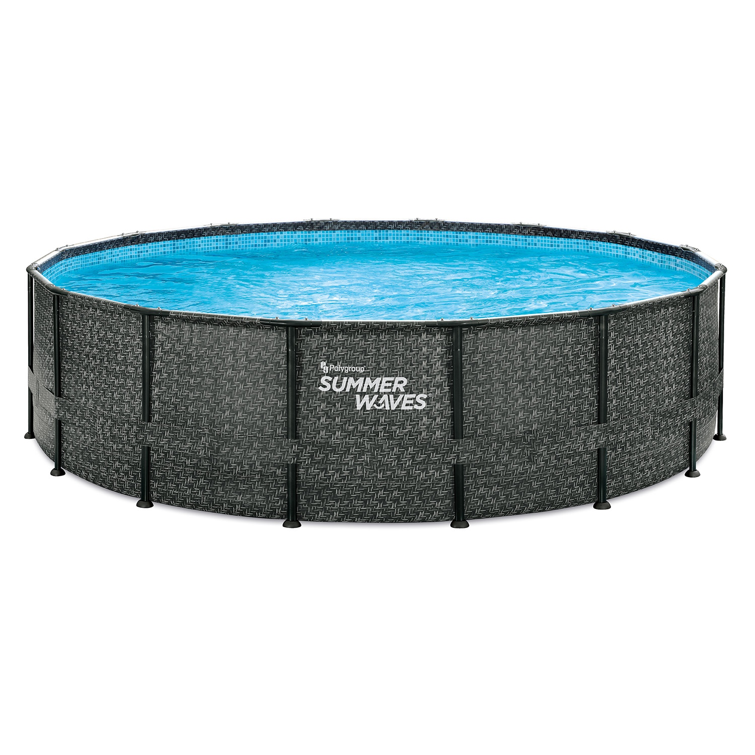 Summer Waves Summer Waves Zwembad Elite Frame 488 X 122 cm Dark Herringbone + filterpomp