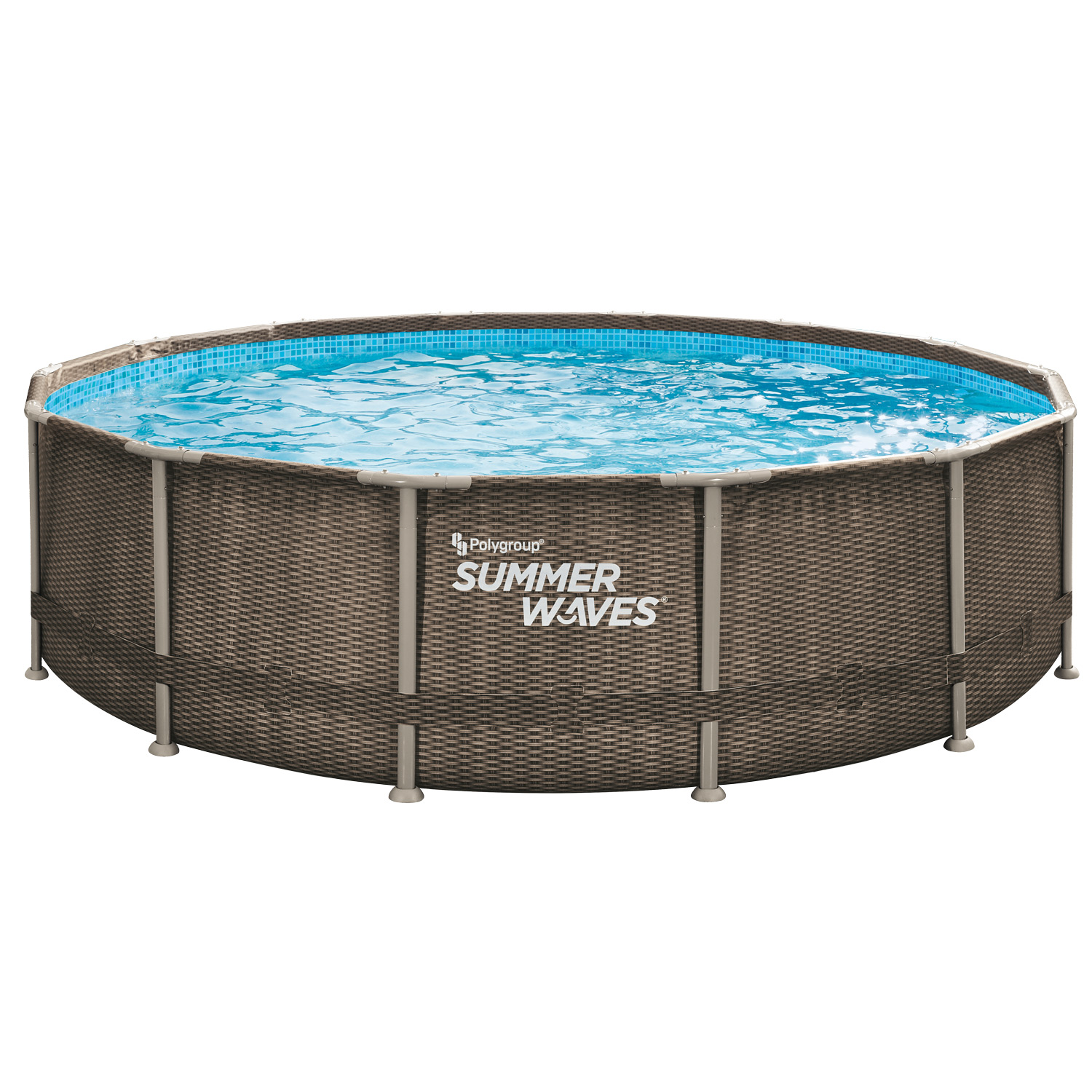 Summer Waves Summer Waves Zwembad Elite Frame 427 x 107 cm Dark Double Rattan + filterpomp