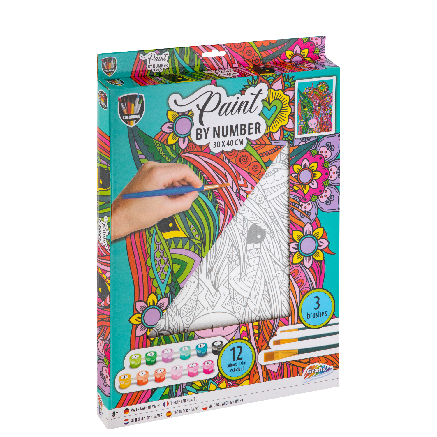 Top1Toys Schilderen Op Nummer Unicorn Canvas 30X40