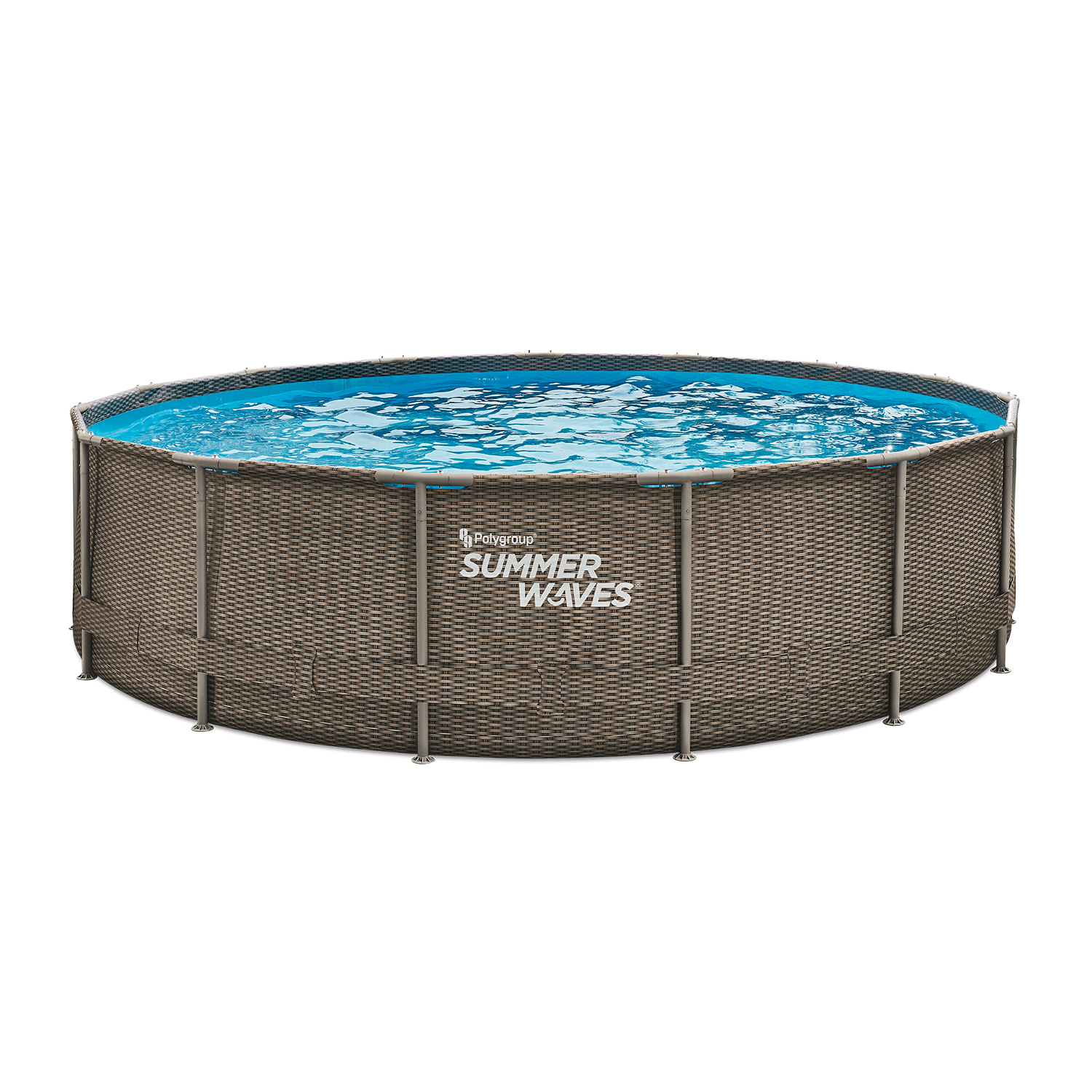 Summer Waves Summer Waves Zwembad Active Frame 457 X 106 cm Dark Double Rattan + filterpomp