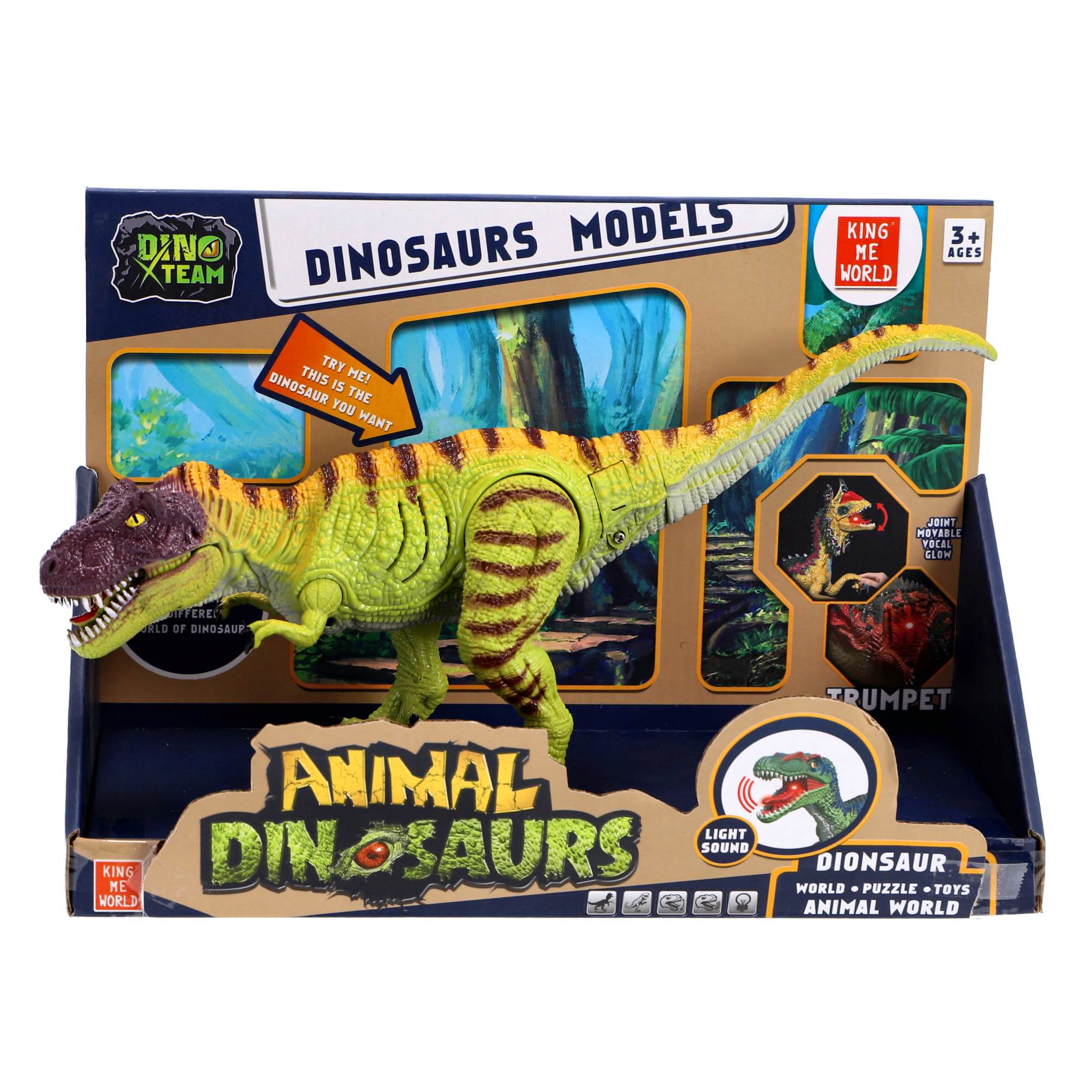 Top1Toys Dino met licht en geluid 2 assorti - Oranje