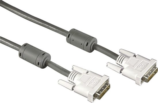 Hama DVI-naar-DVI-kabel Dual-link 3 sterren 1,8m - Grijs