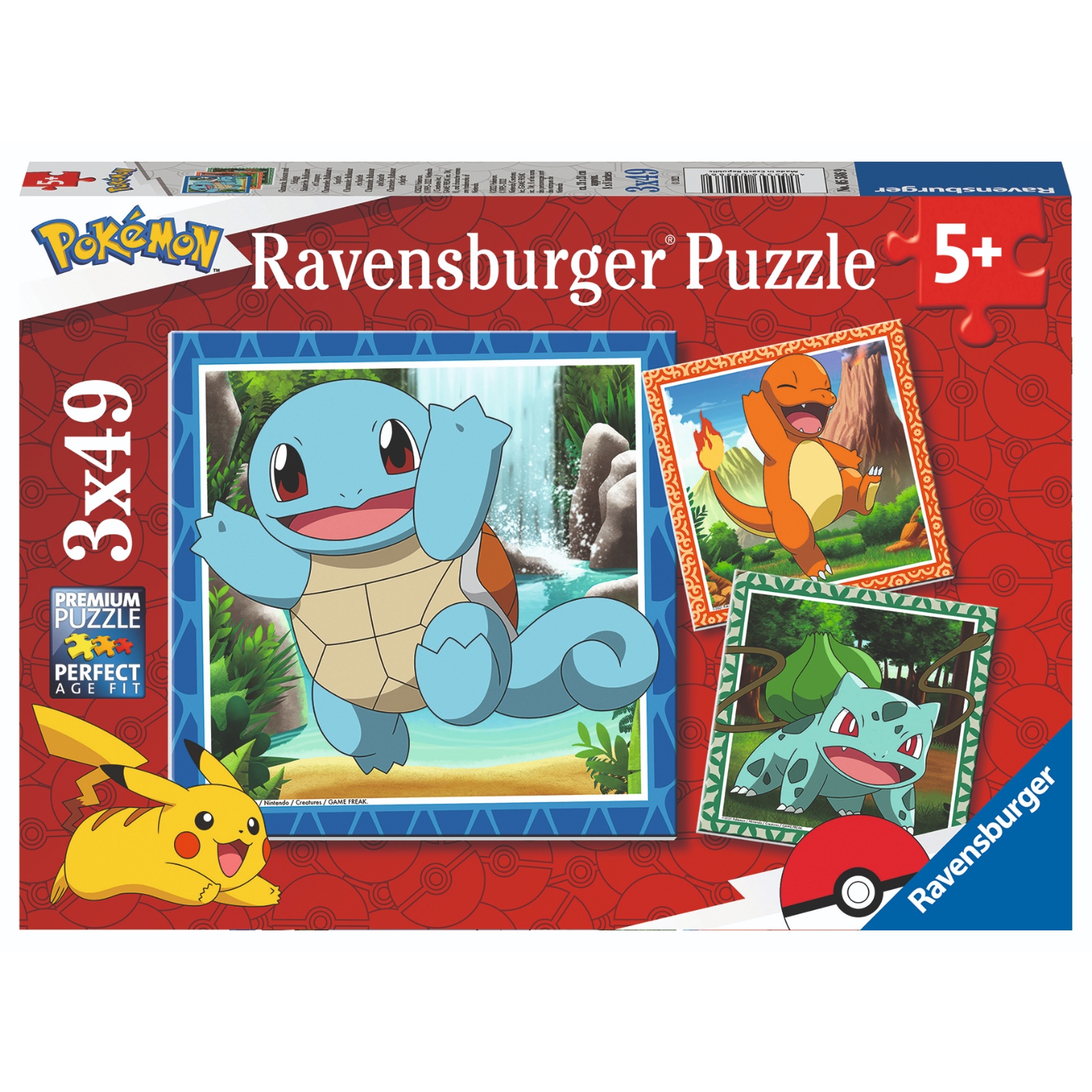 Ravensburger Ravensburger Pokémon Puzzel Charmander Squirtle Bulbasaur 3x49 Stukjes