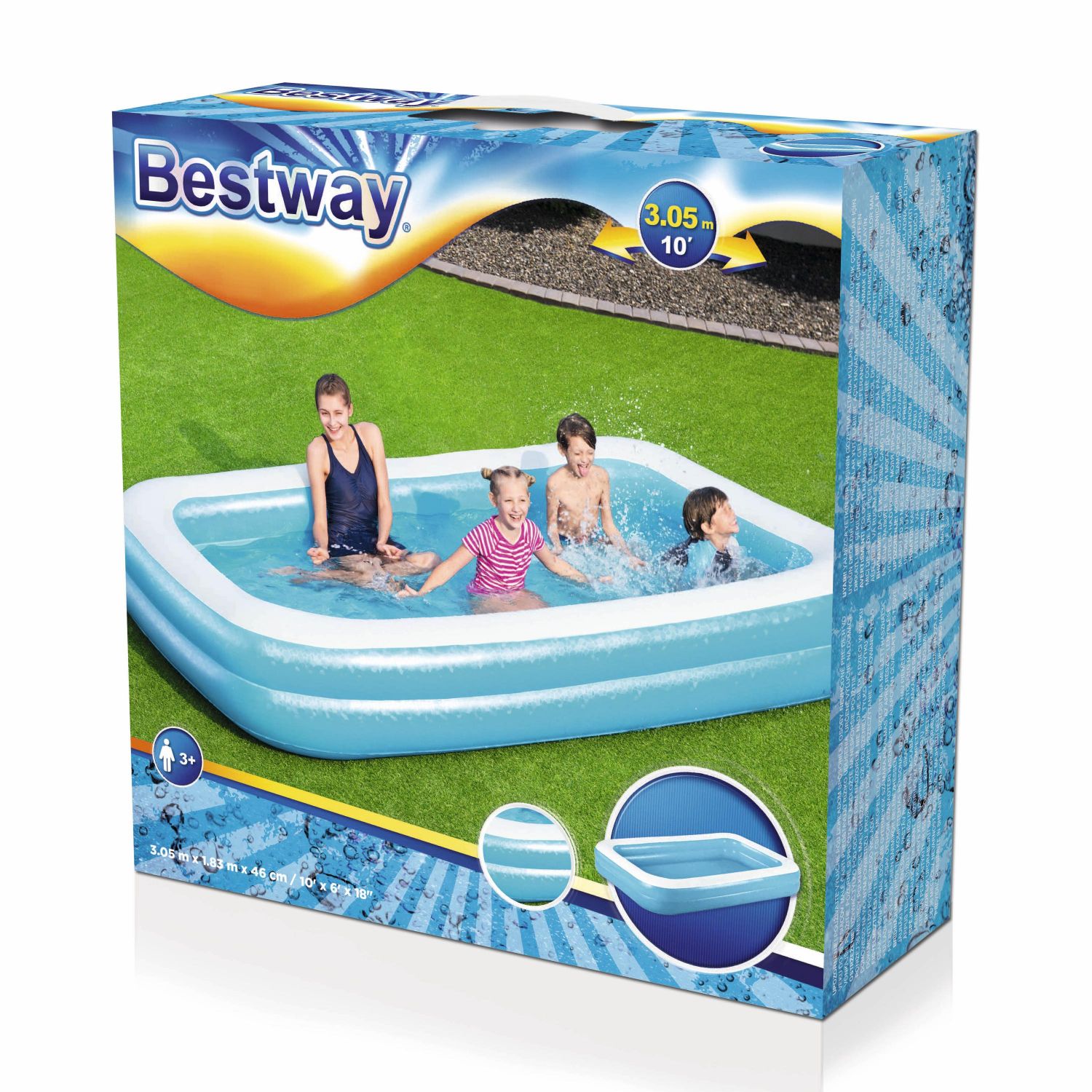 Bestway Bad Familie 305x183x46 Cm 2 Rings - Blauw