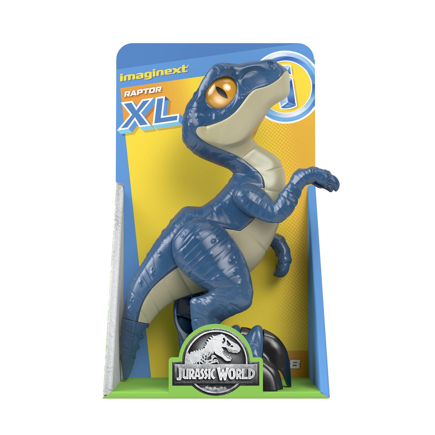 Mattel Imaginext Jurassic World Raptor XL - Blauw