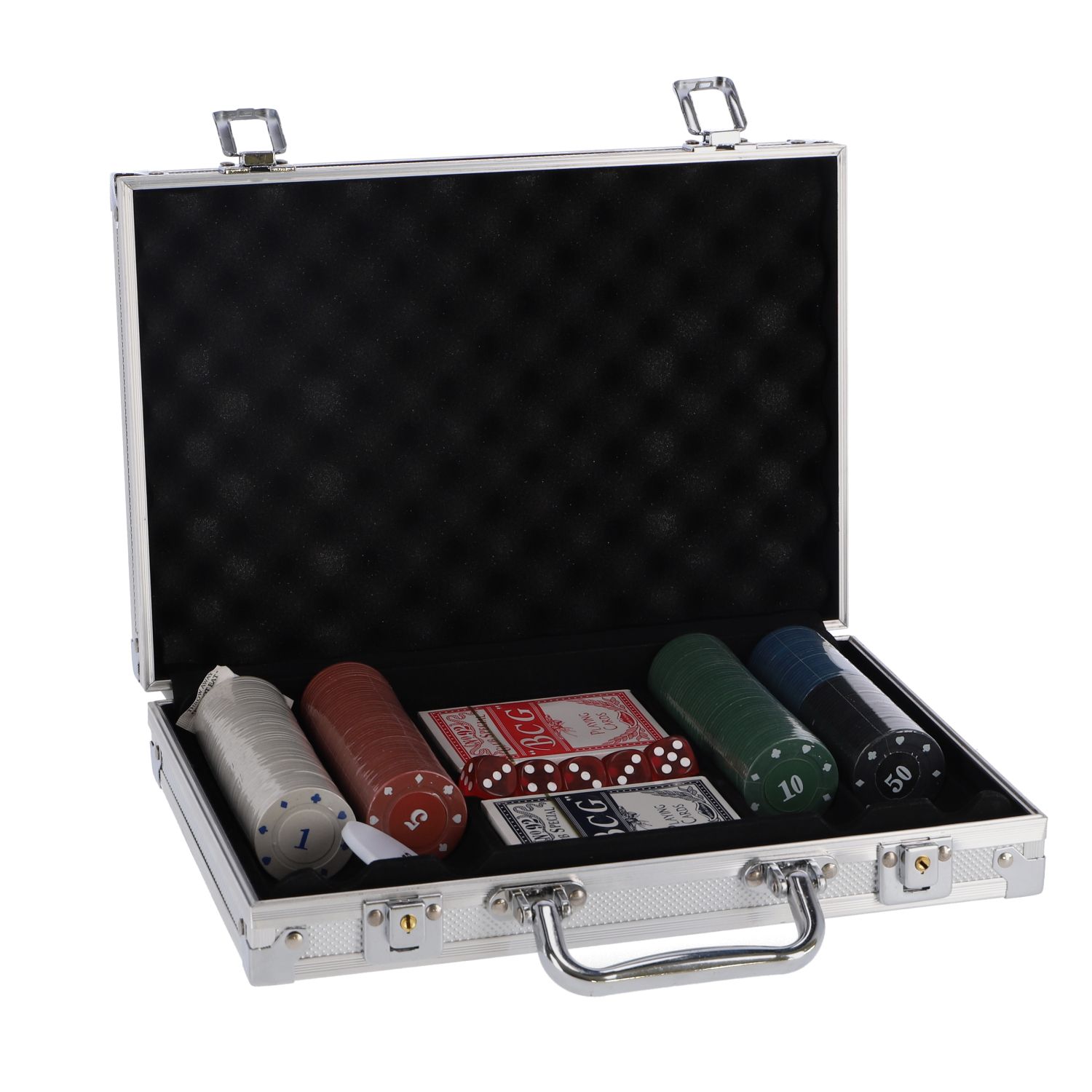 Top1Toys Pokerset in koffer 200 delig met 2 decks speelkaarten en fiches