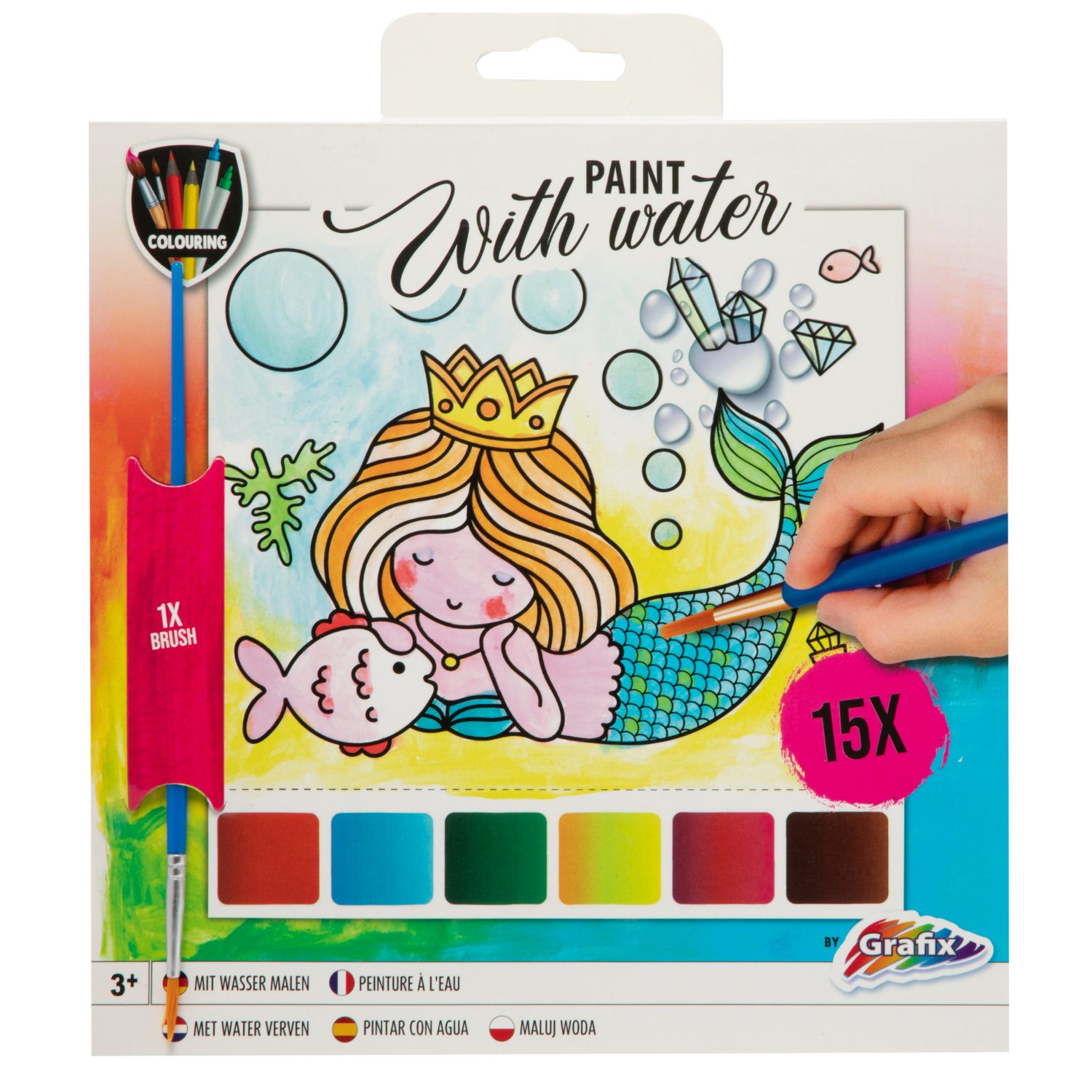 Top1Toys Verven met water 15 sheets met kwast