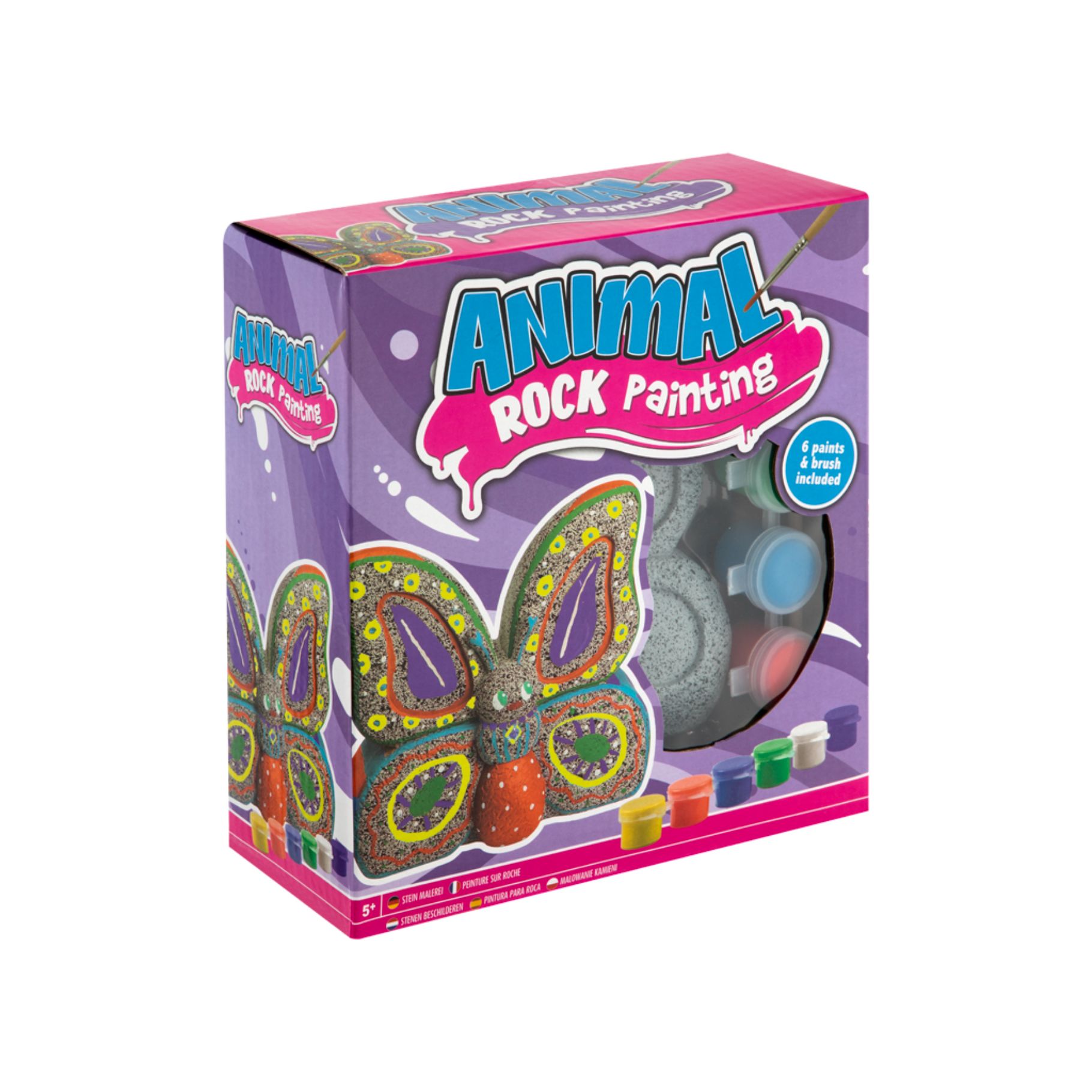 Top1Toys Stenen vlinder schilderen 8 delig 12 cm