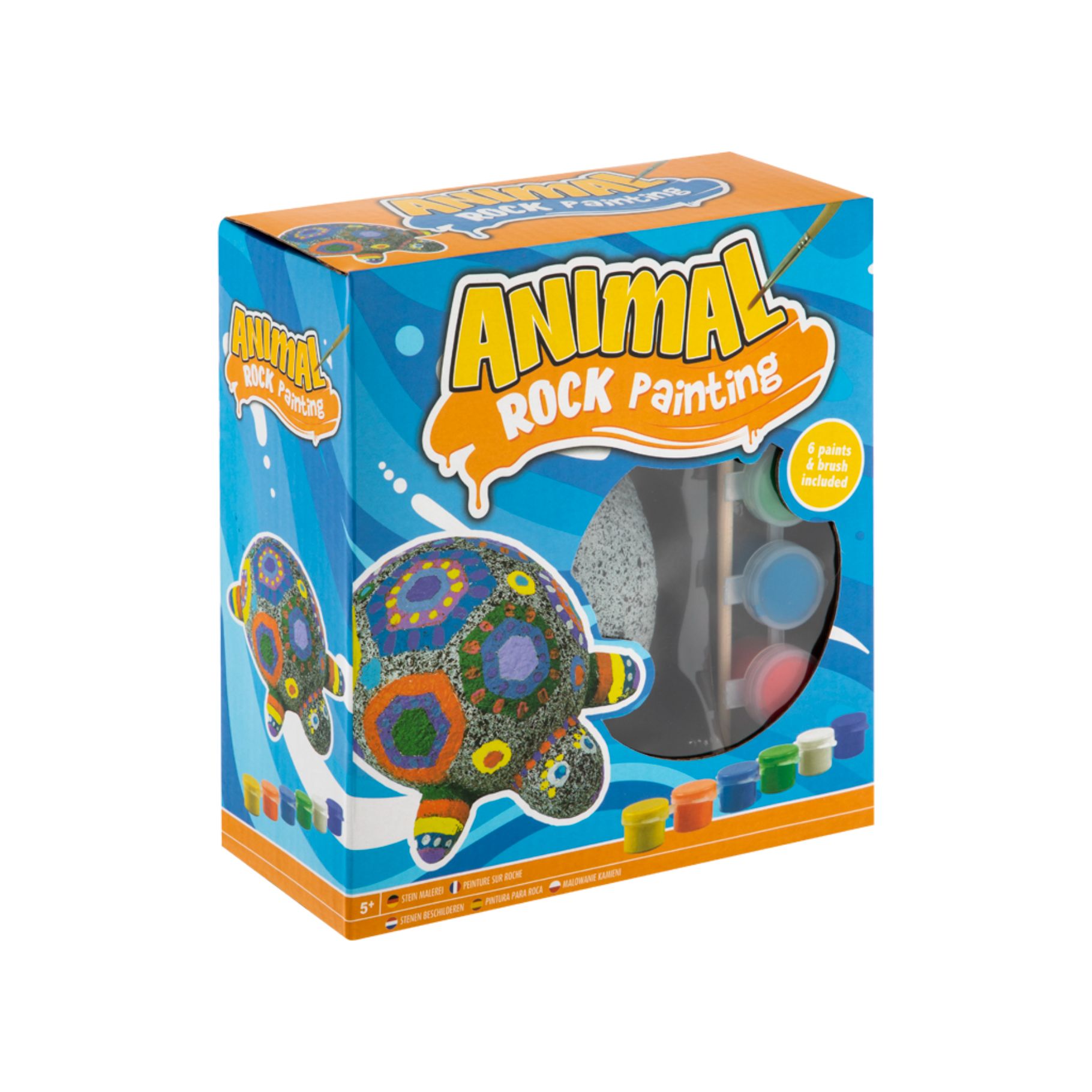 Top1Toys Stenen schildpad schilderen 8 delig 12 cm