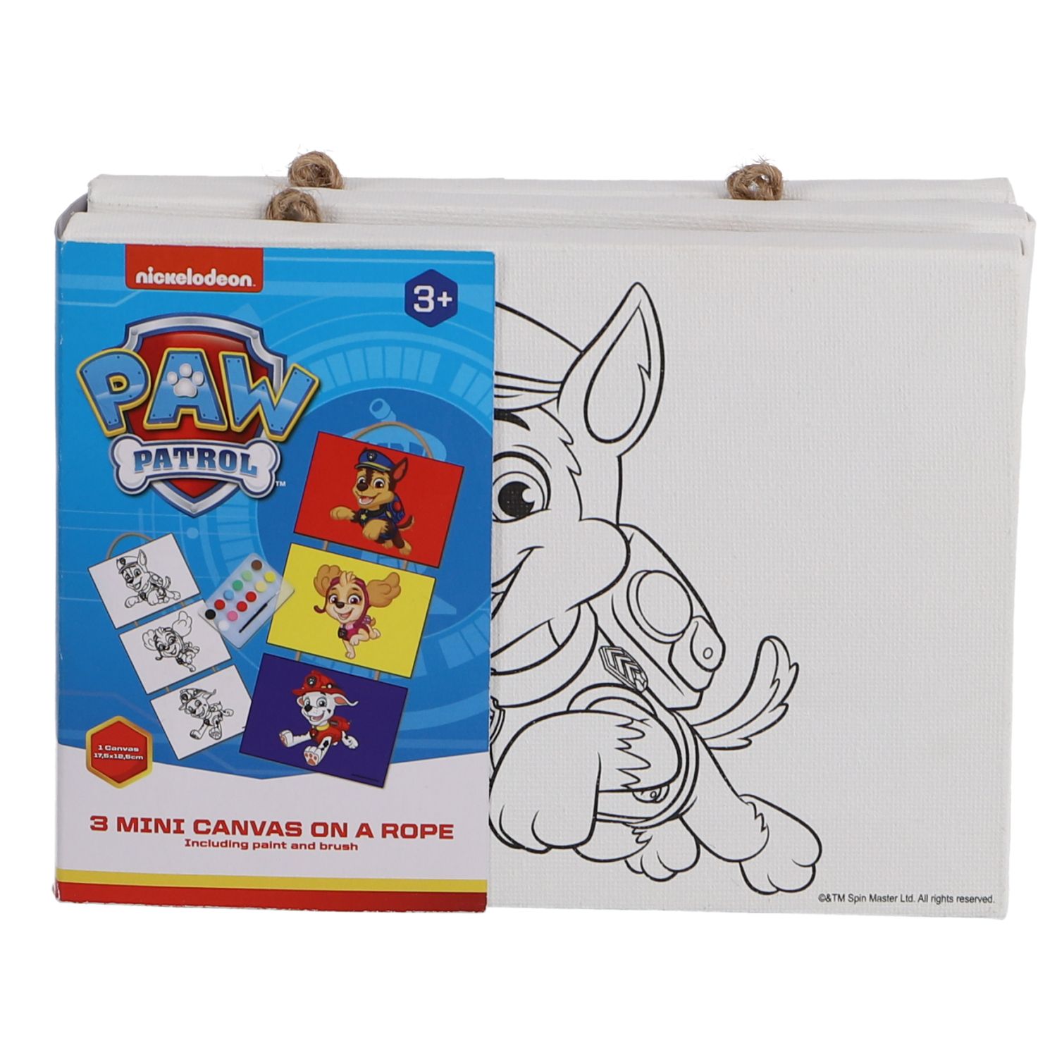 Top1Toys Paw Patrol Mini Canvas 3 Op Touw
