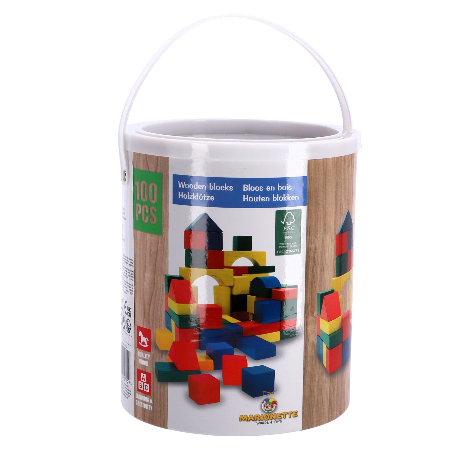 Top1Toys Top1Toys Blokkenton hout 100-delig (2 - 4 jaar)