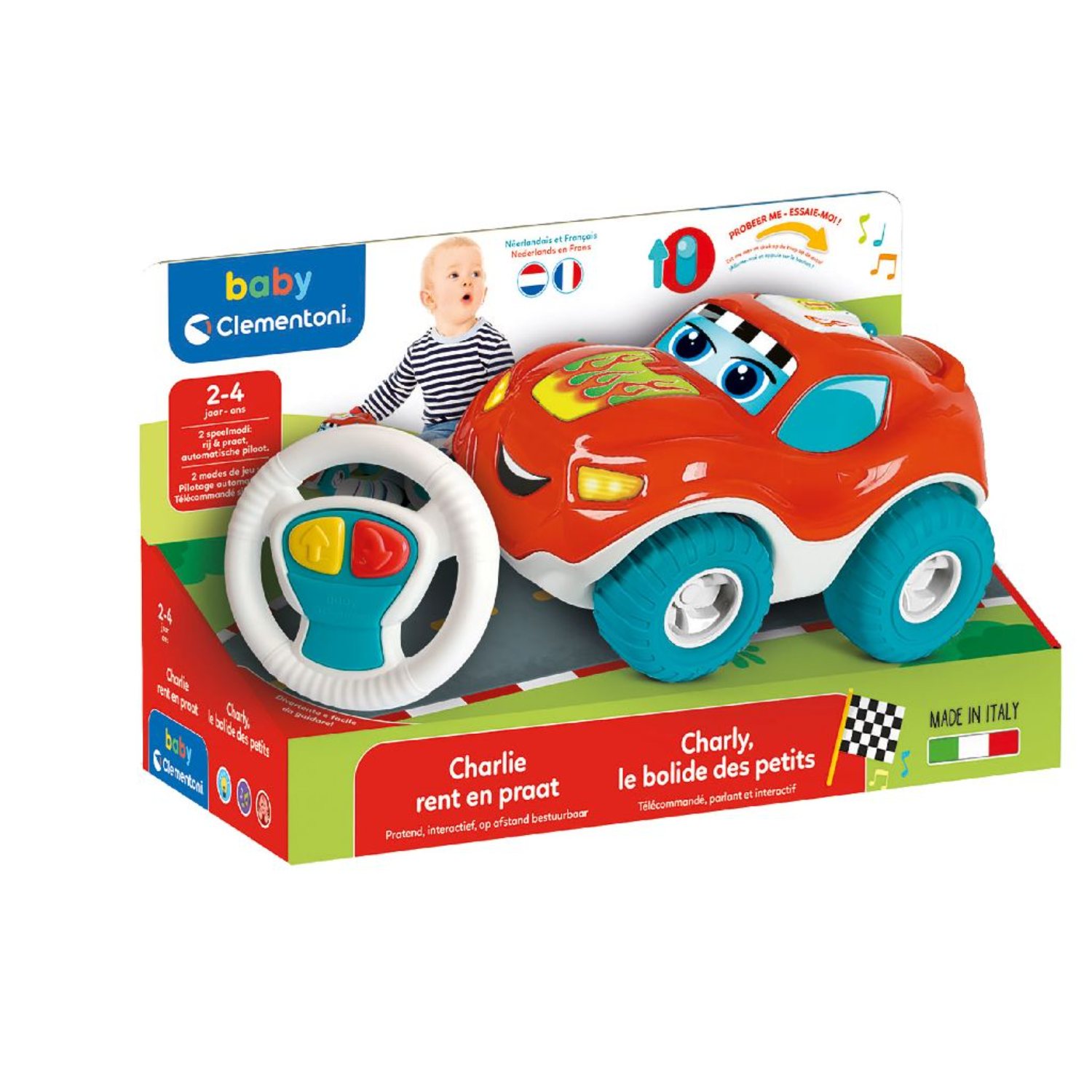 Top1Toys Baby R/C charlie de pratende auto