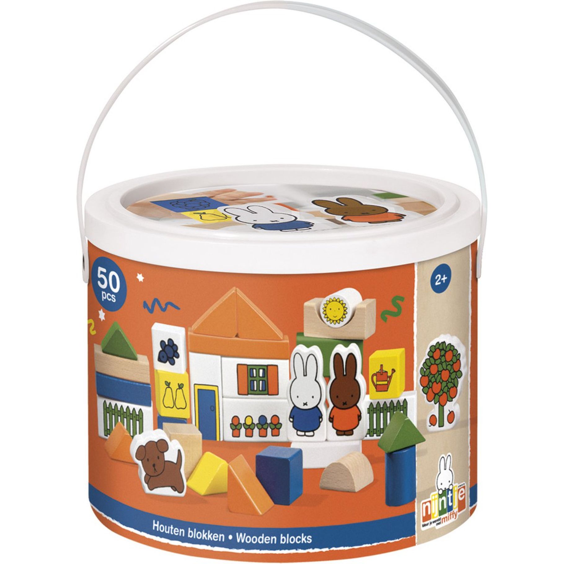 Top1Toys Nijn blokkenton hout 50-delig