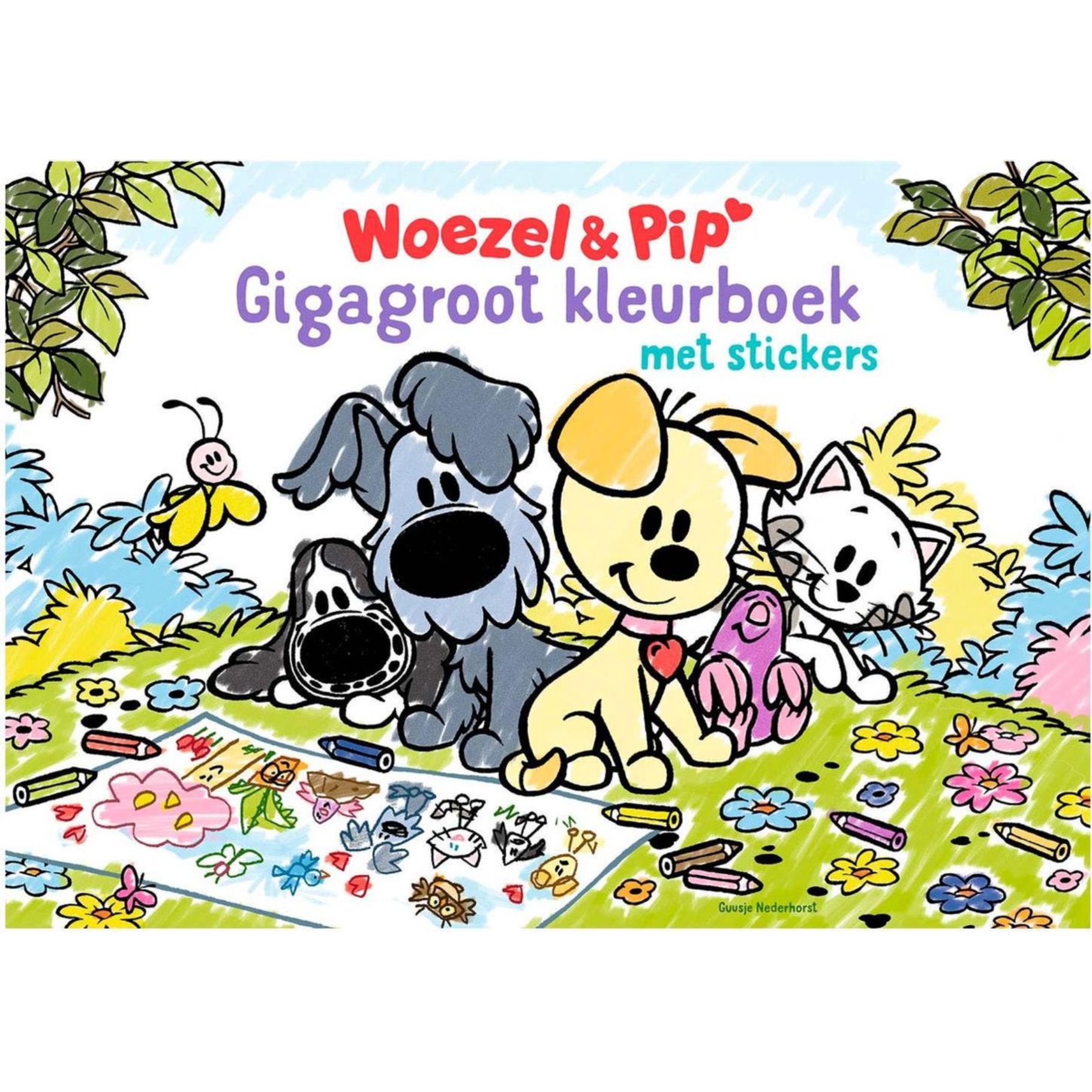Top1Toys Boek Giga Groot Kleurboek Met Stickers Woezel En Pip