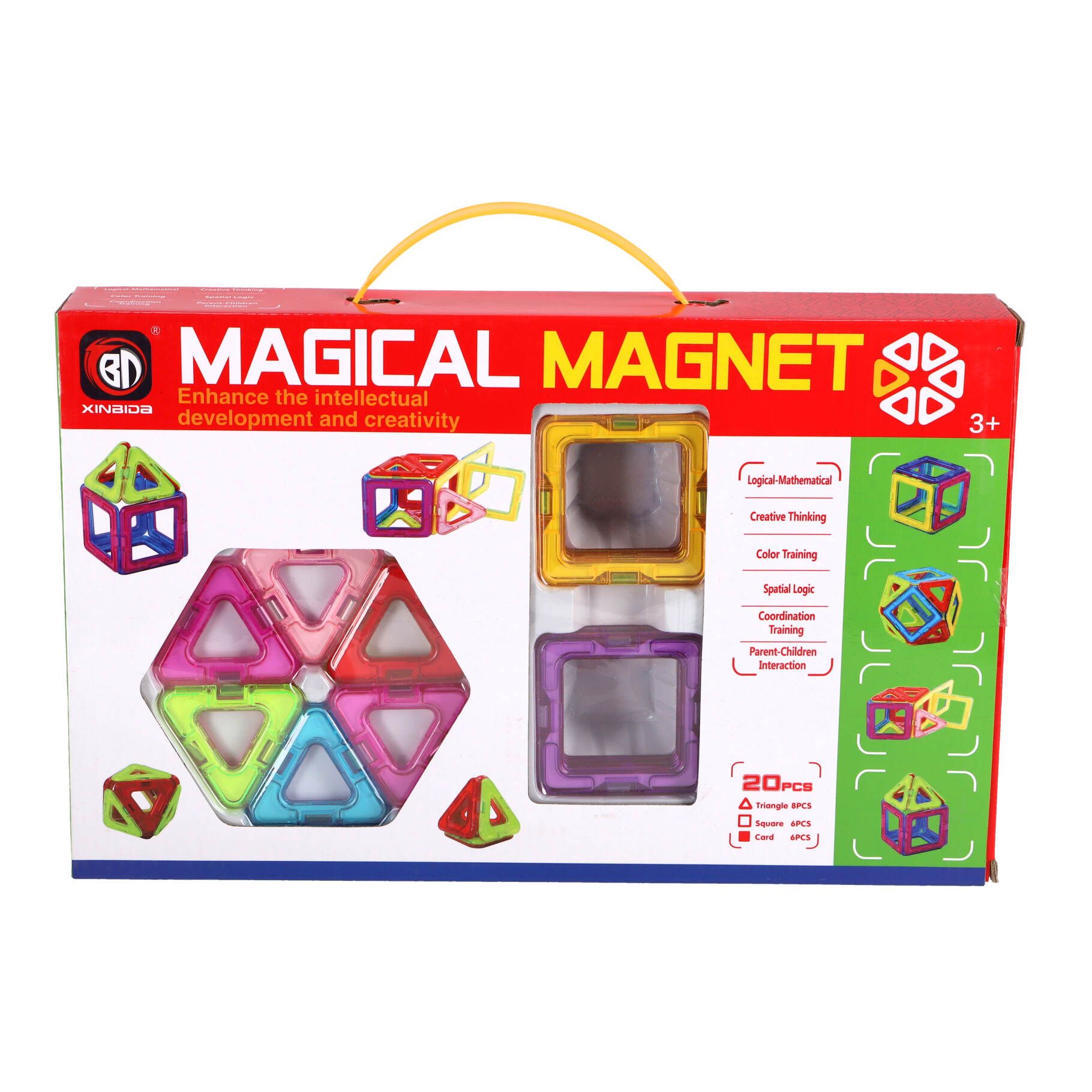 Science Magnetische tegels diverse vormen 20 delig 6,5 Cm