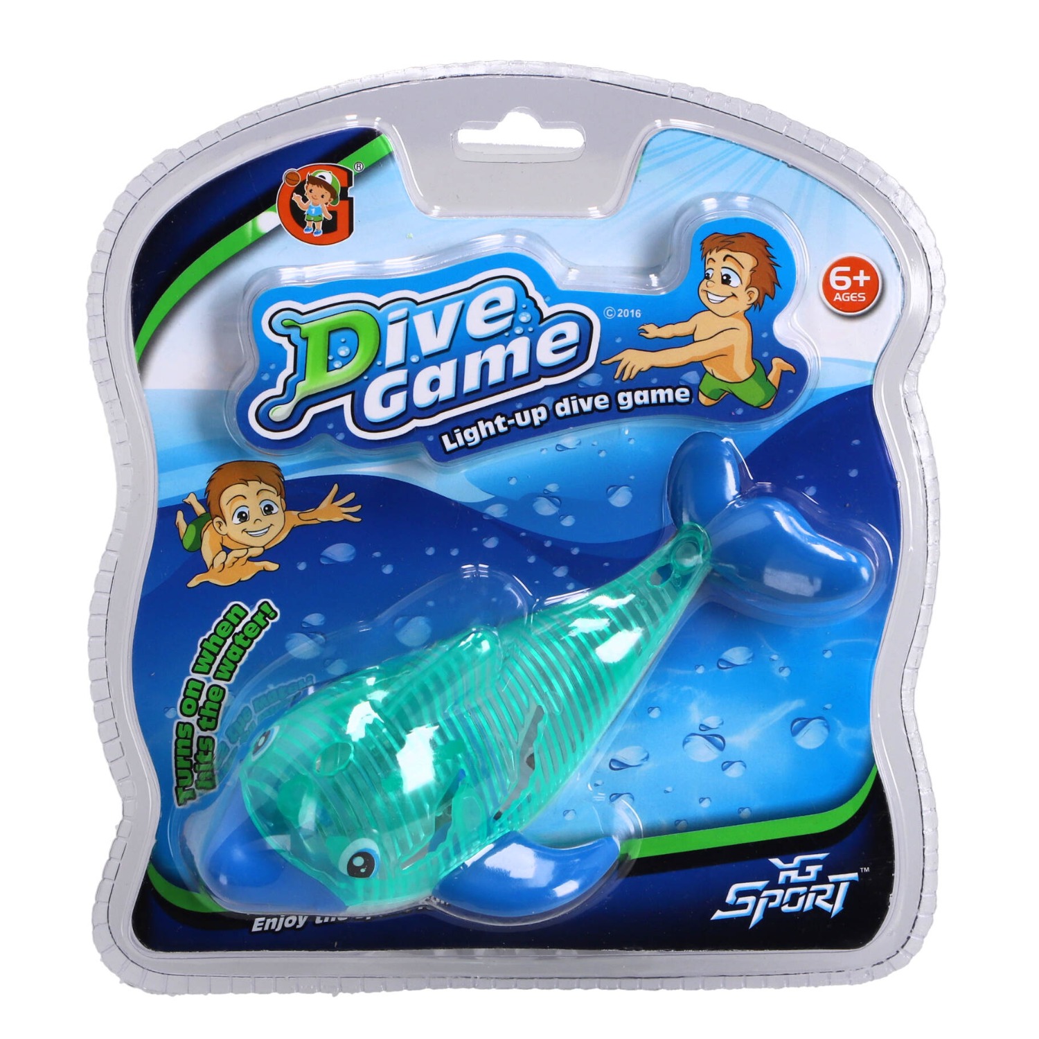 Top1Toys Duik dolfijn met licht - Blauw