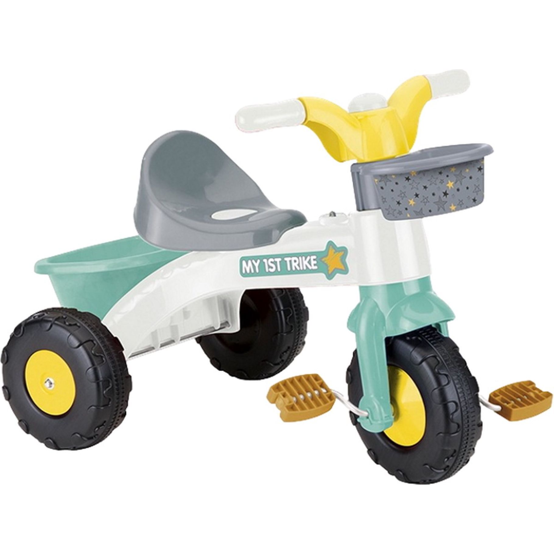 Top1Toys Driewieler Pastel Kleuren Wit/Groen/Grijs