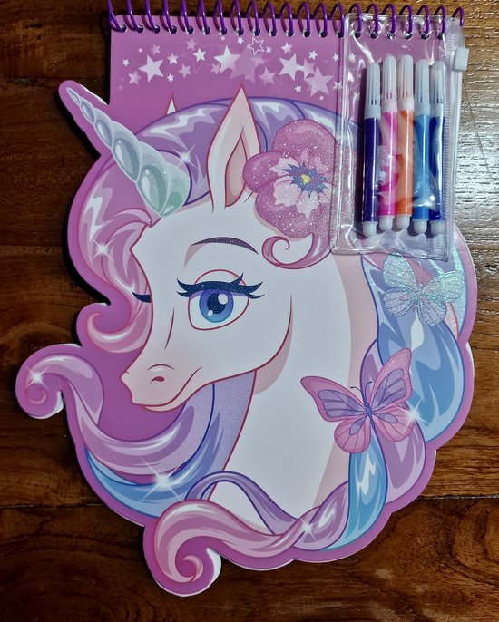 Top1Toys Kleurboek dino / eenhoorn met stiften en stickers