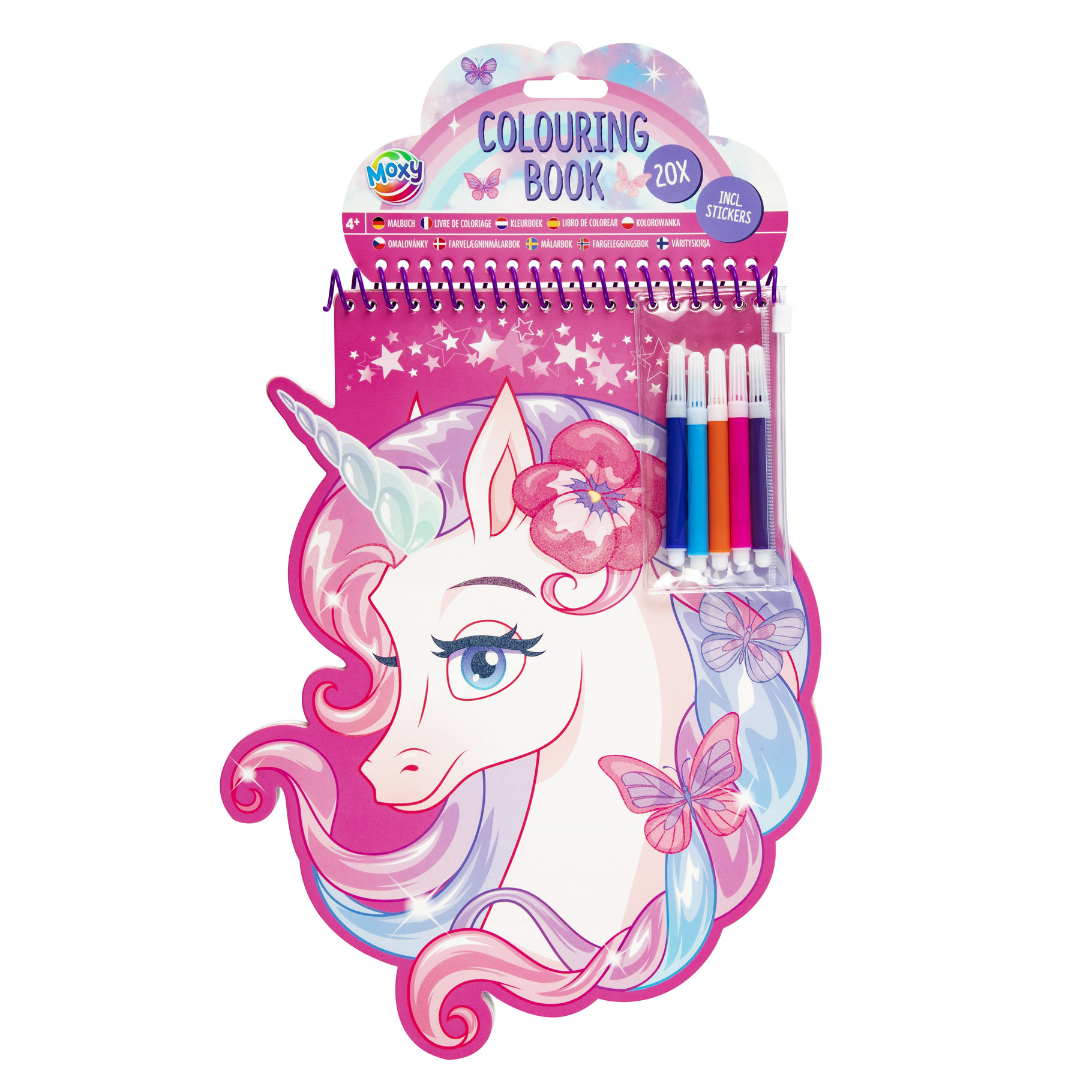 Top1Toys Kleurboek dino / eenhoorn met stiften en stickers