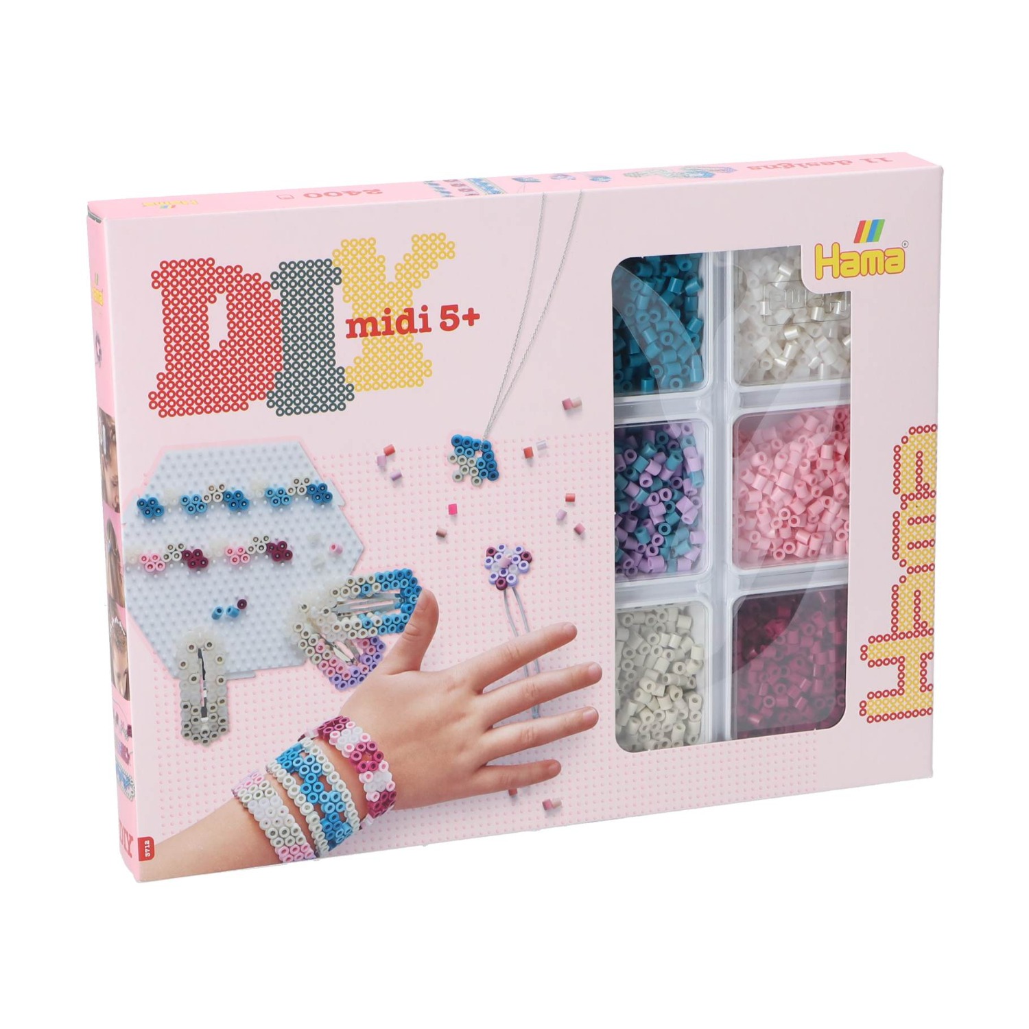 Hama Hama strijkkralen 2400 stuks sieraden set roze