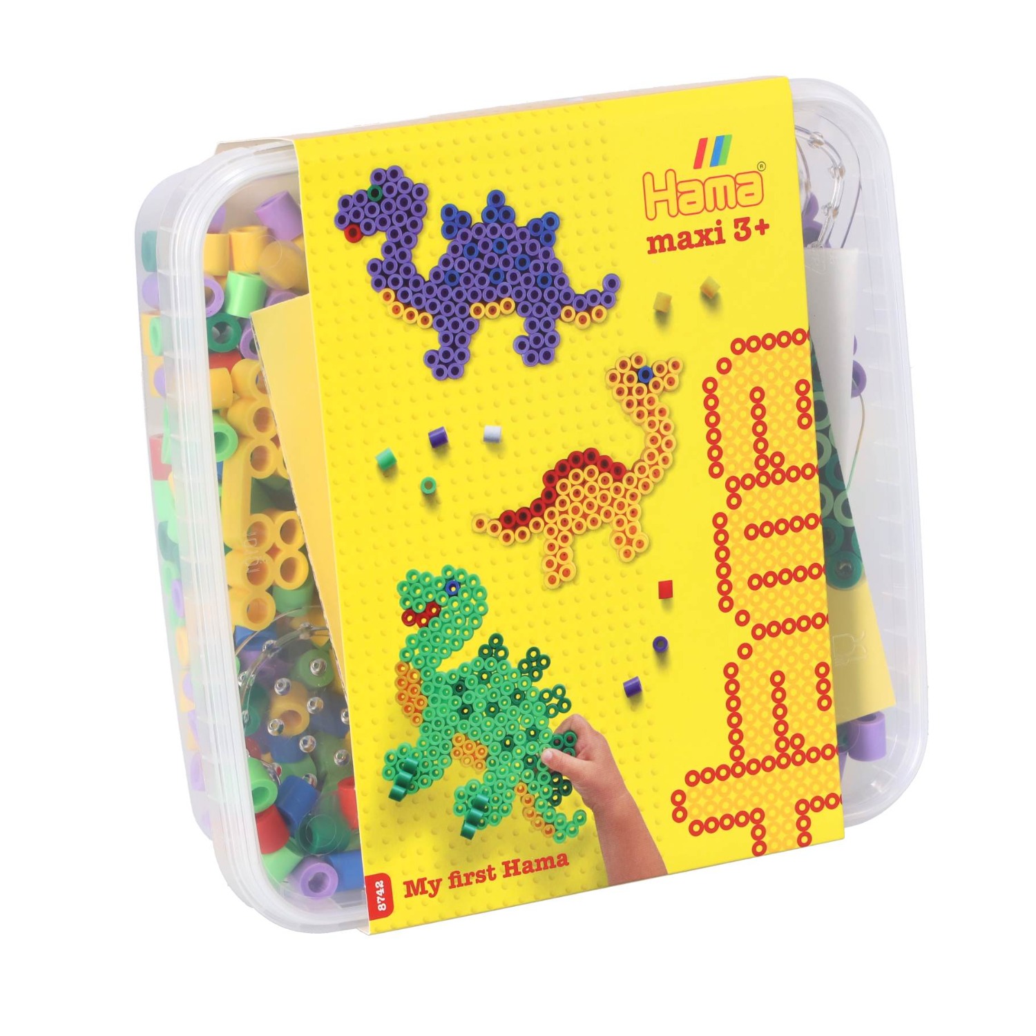 Hama Hama strijkkralen maxi 600 stuks dino's in box