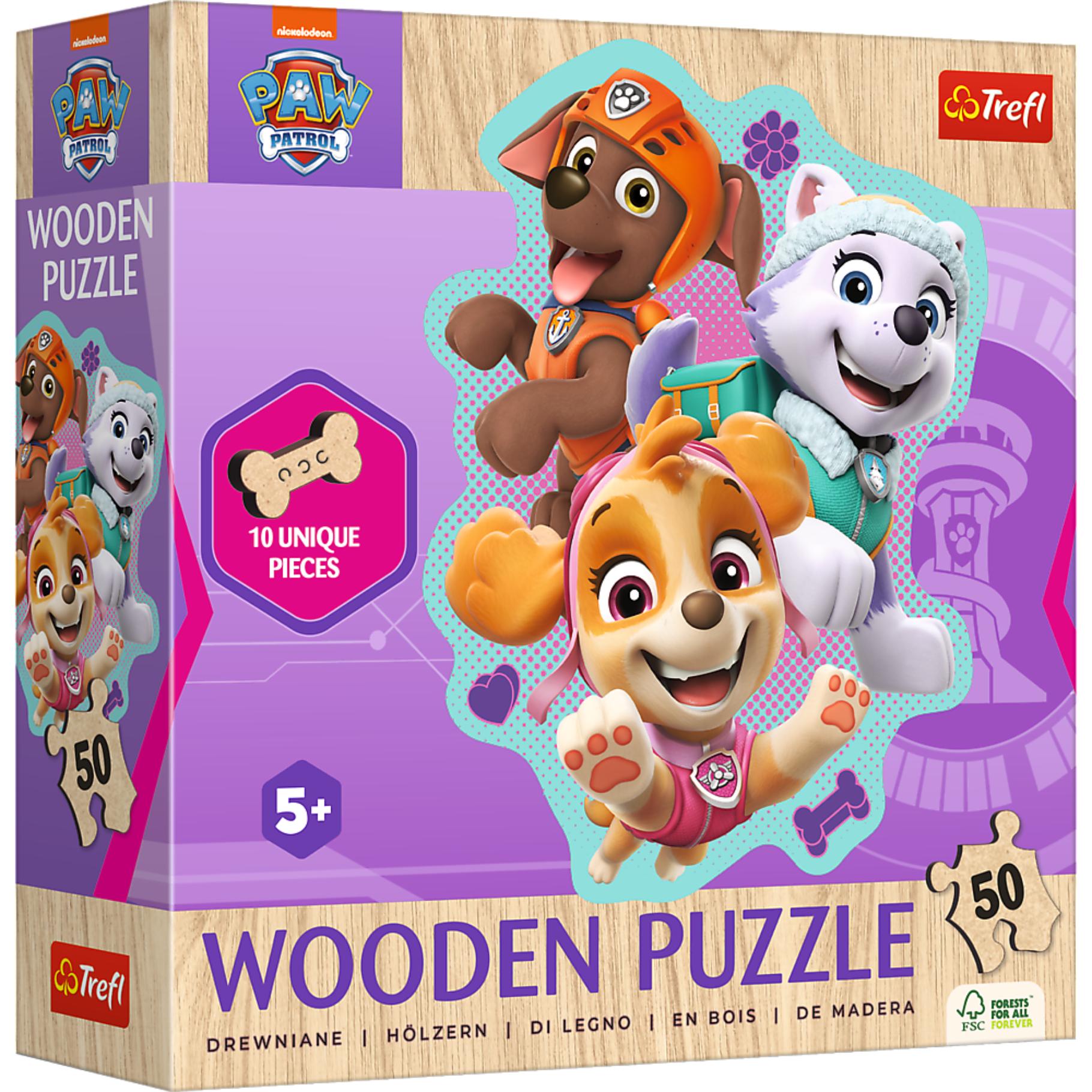 Trefl Puzzel Paw Patrol hout figuur 50 stukjes luxe