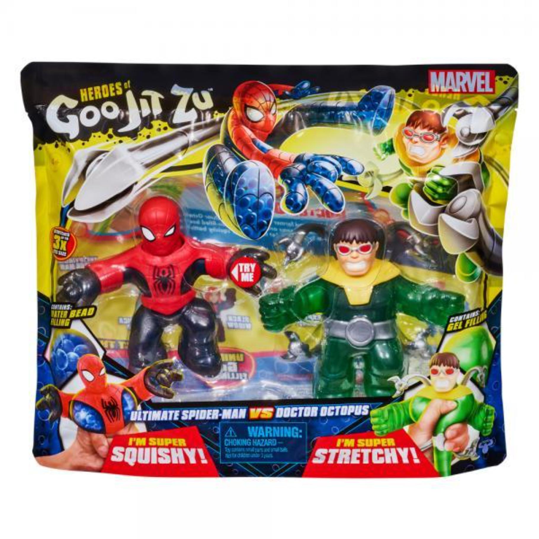 Top1Toys Heroes Of Goo Jit Zu Figures 2 Pack Marvel Spiderman vs Octopus