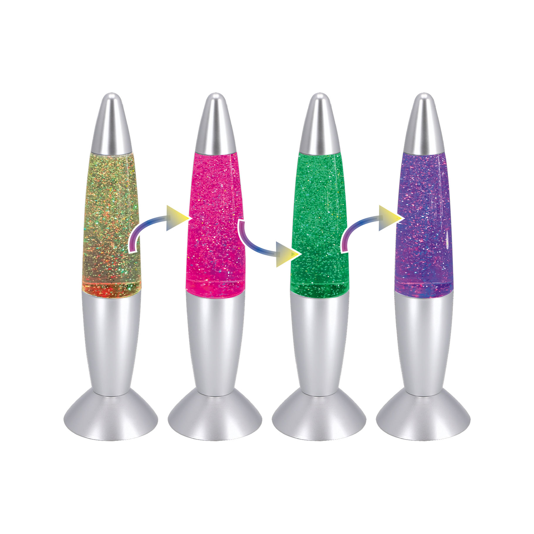 Top1Toys Party Time Glitterlamp LED color changing 35 cm