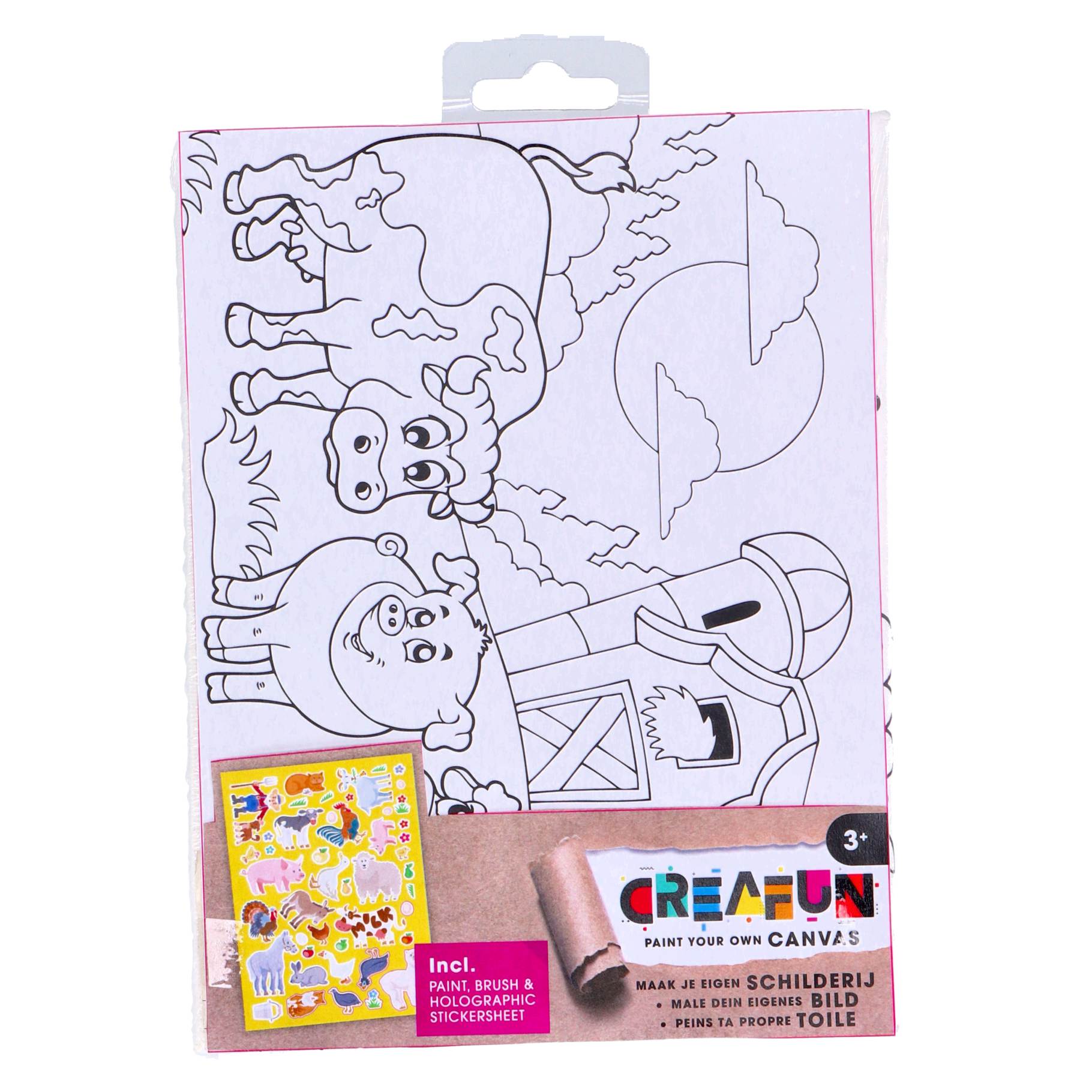 Creafun Creafun schilderen op canvas met stickers 6-delig