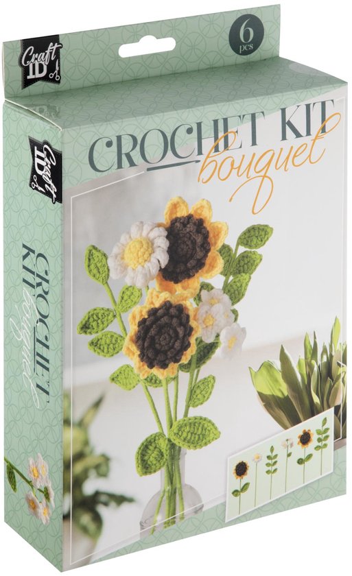 Top1Toys Haakset Bloemen Boeket Geel 16x5,5x21Cm