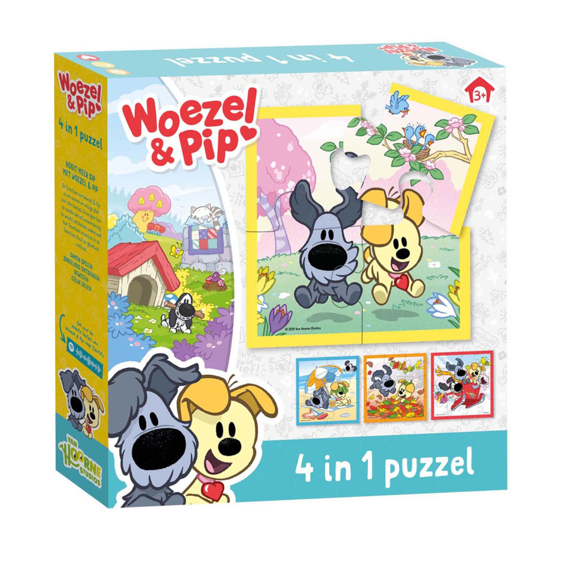 Woezel en Pip Woezel & Pip 4 in 1 Puzzel