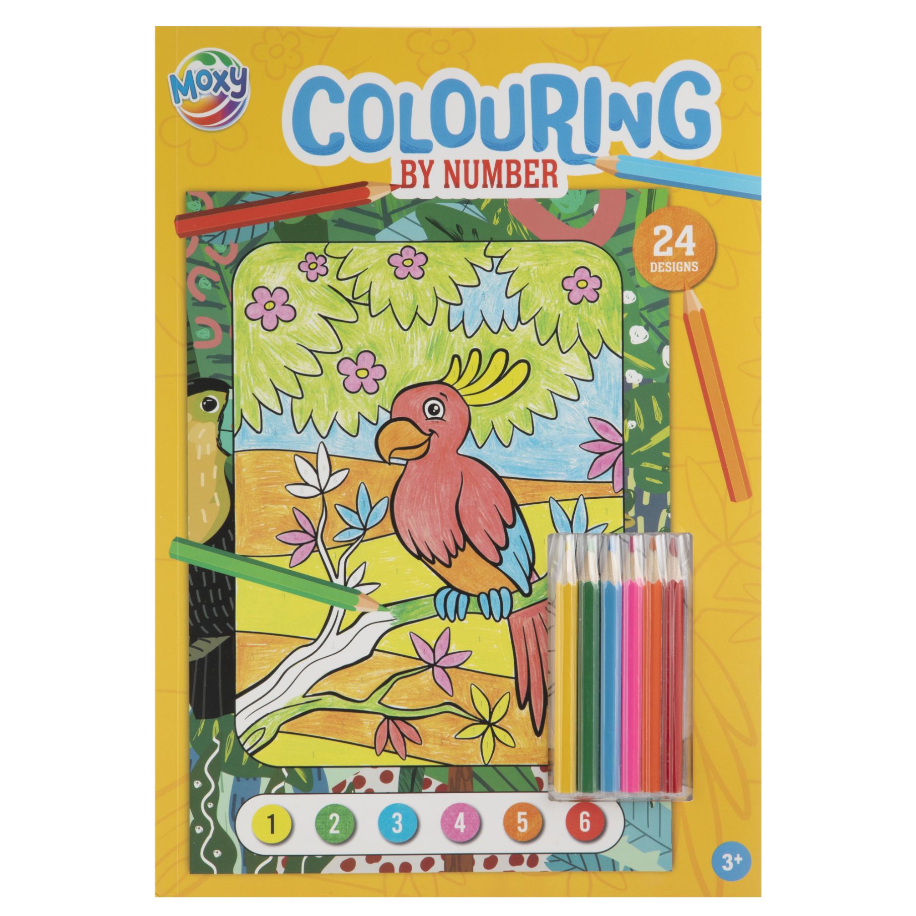 Top1Toys Kleuren op Nummer Boek A4 24 Designs Met 6 Stiften