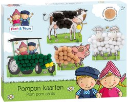 Top1Toys Fien En Teun Pompom Plakken Knutselset