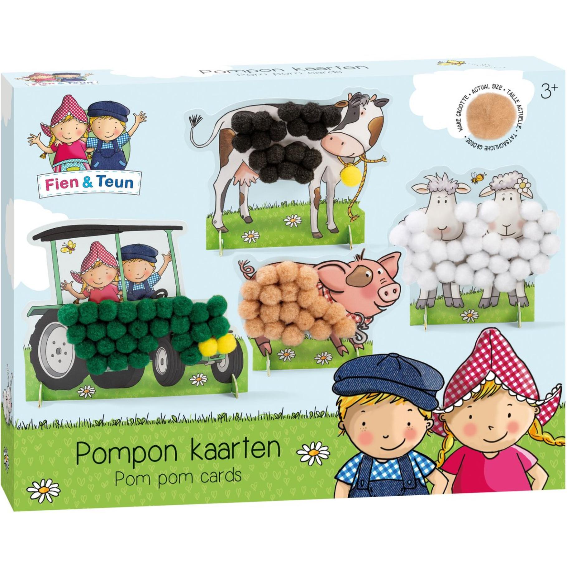 Top1Toys Fien En Teun Pompom Plakken Knutselset