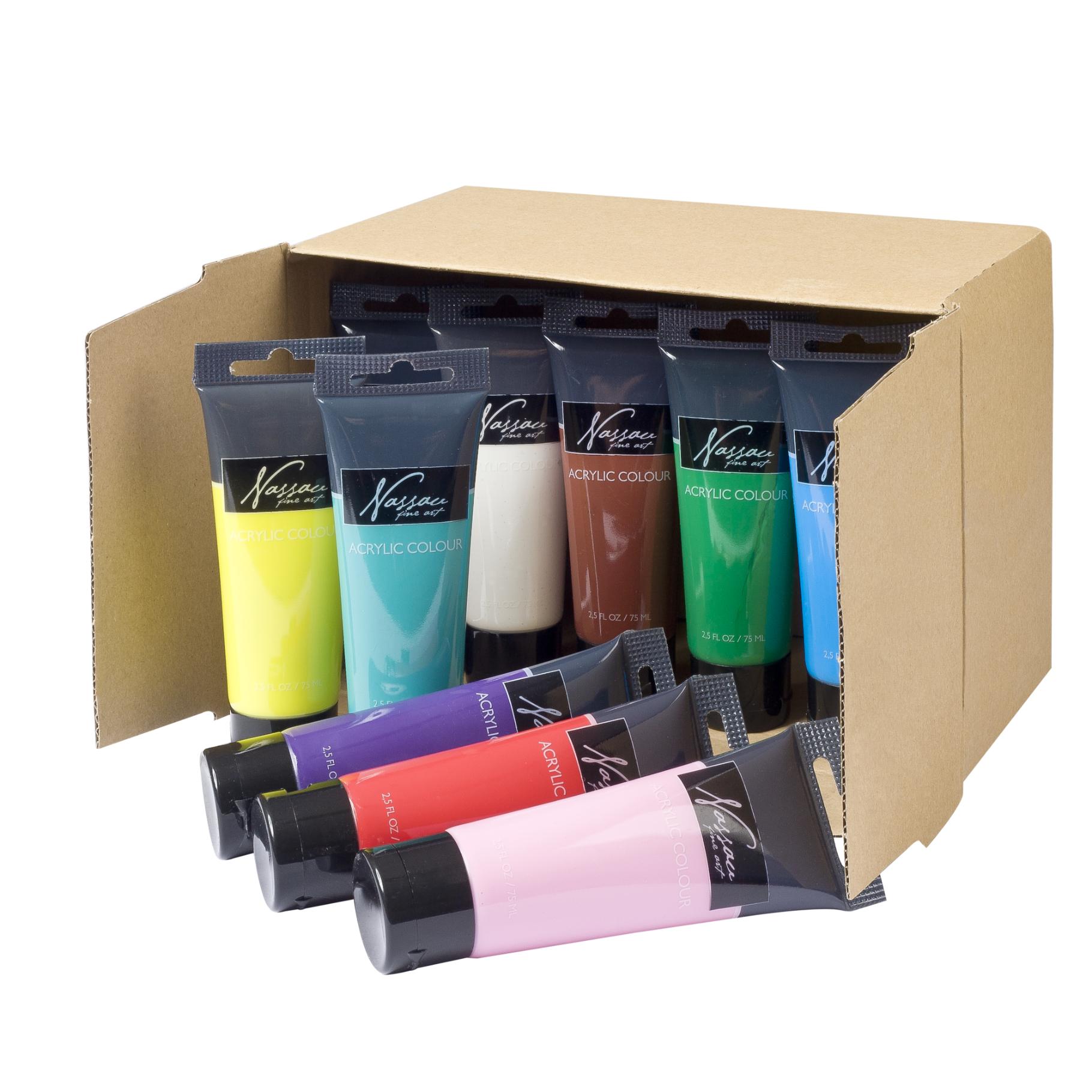 Top1Toys Plakkaatverf in tube 75ml 10 verschillende kleuren assorti